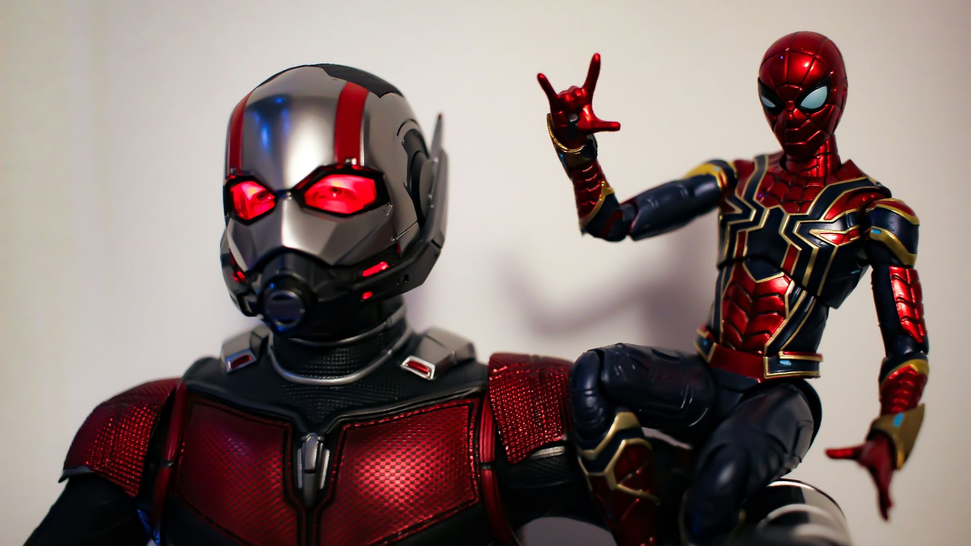 red and black robot action figure