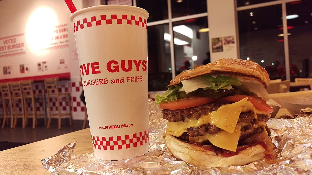 Five Guys Triple Bacon Cheeseburger