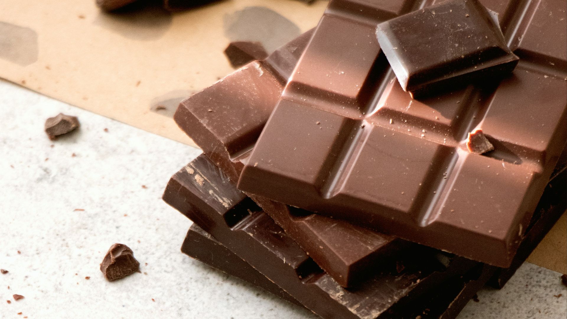 chocolate bars on white table