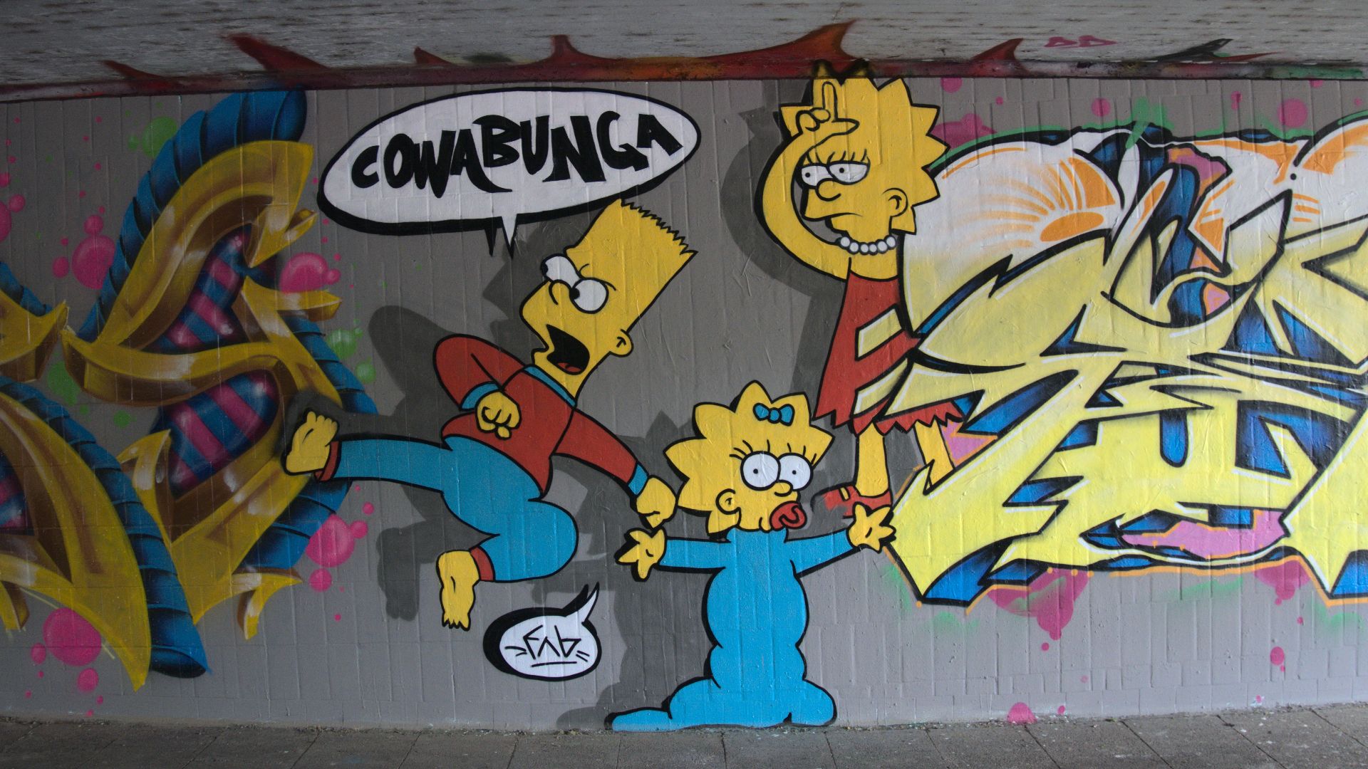 File:Simpsons Graffiti Unterführung Friedrichspark.jpg