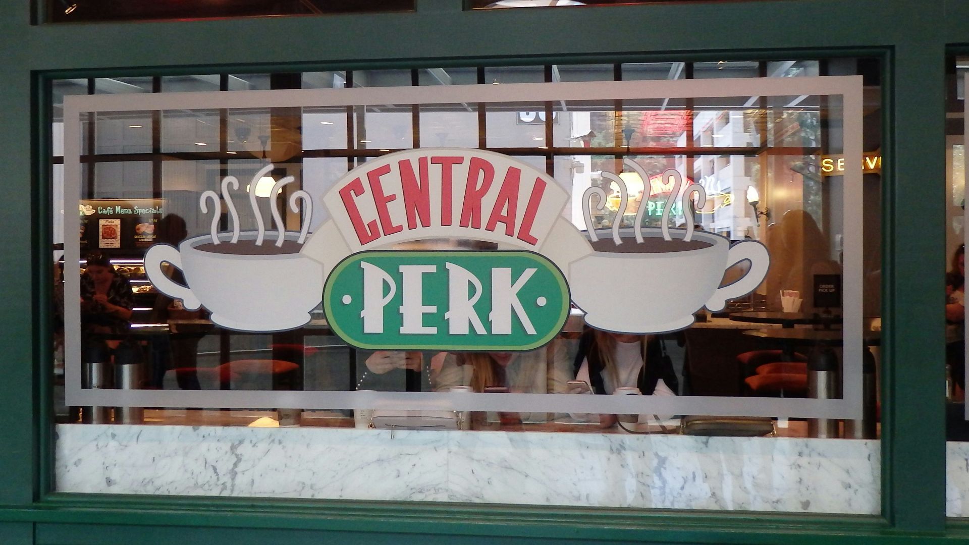 red and white UNKs coffee store