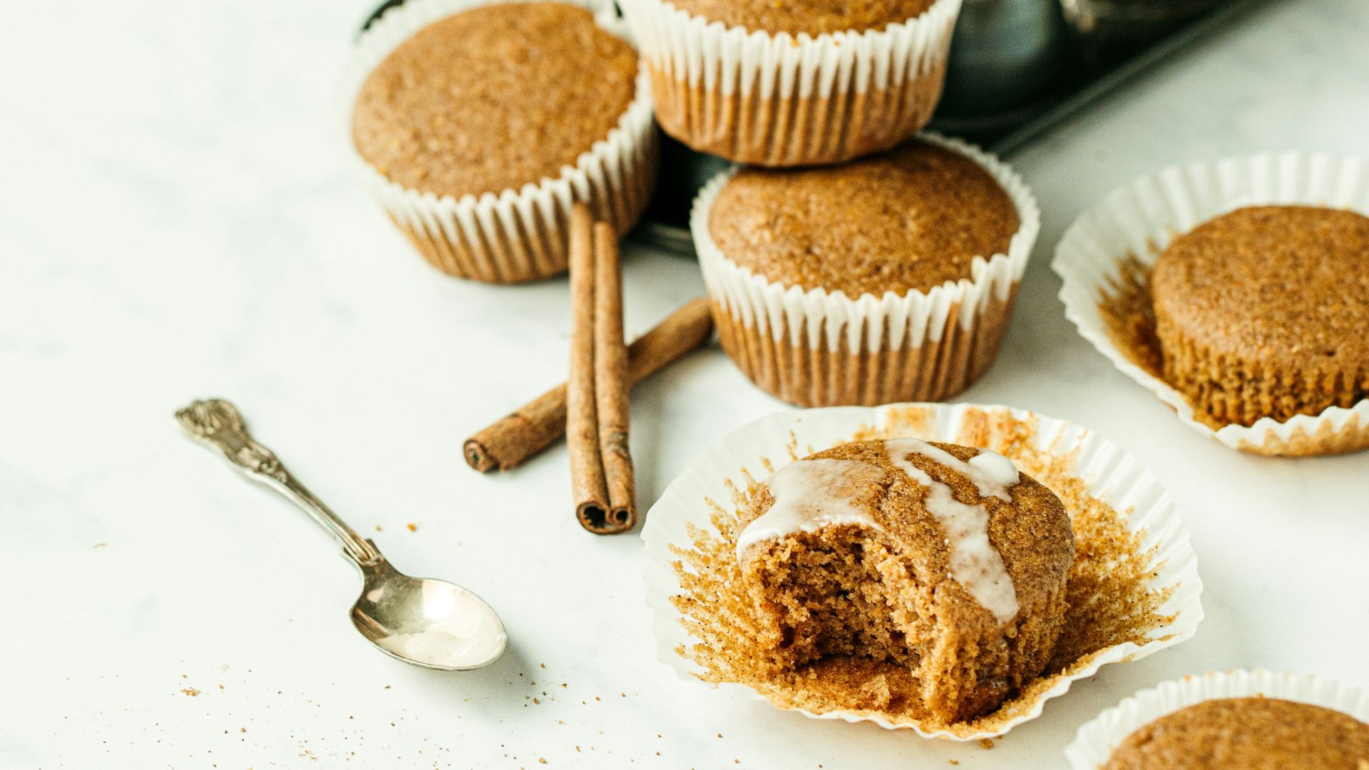 brown cupcakes on white table