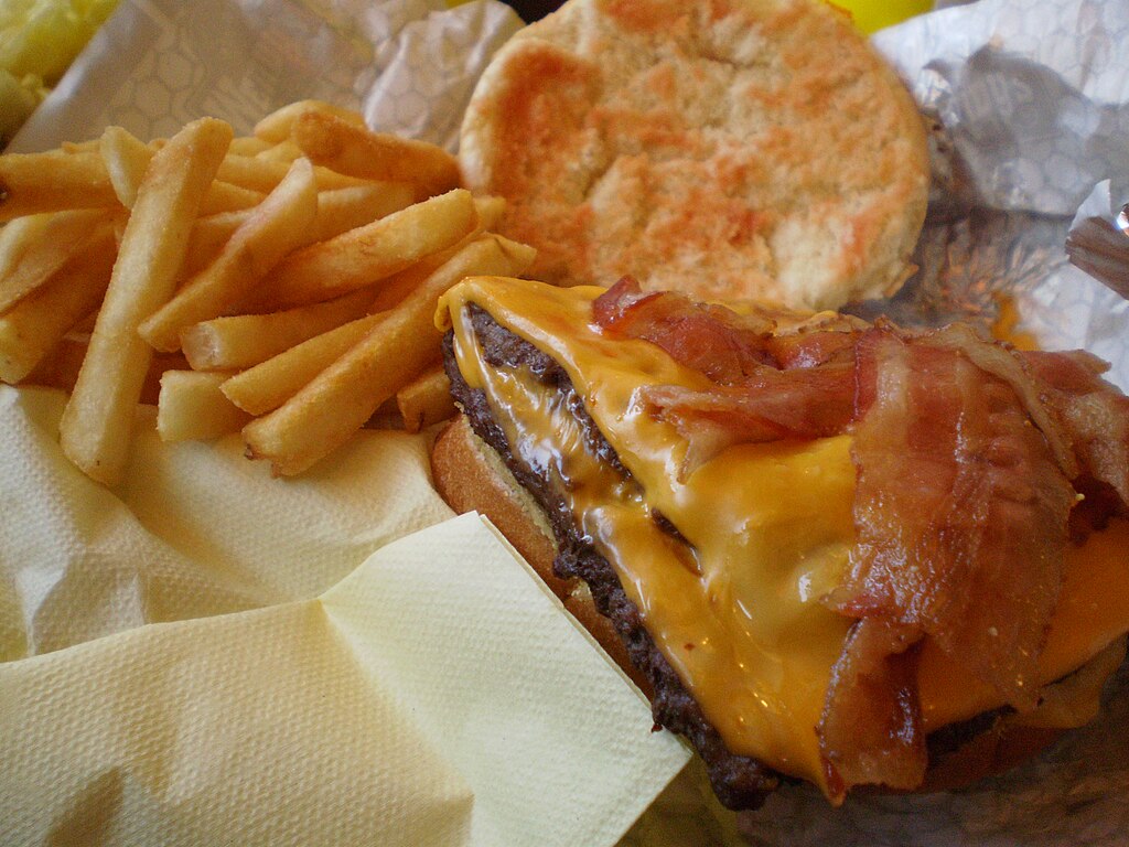 Open Baconator With Fries