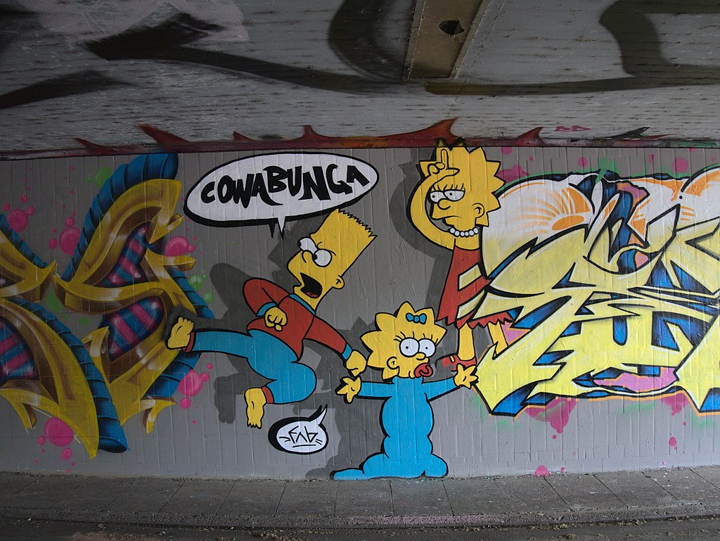 Simpsons Graffiti Unterführung Friedrichspark