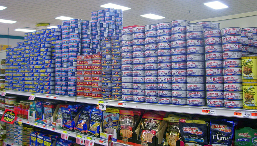 1024Px-Canned And Packaged Tuna On Supermarket Shelves