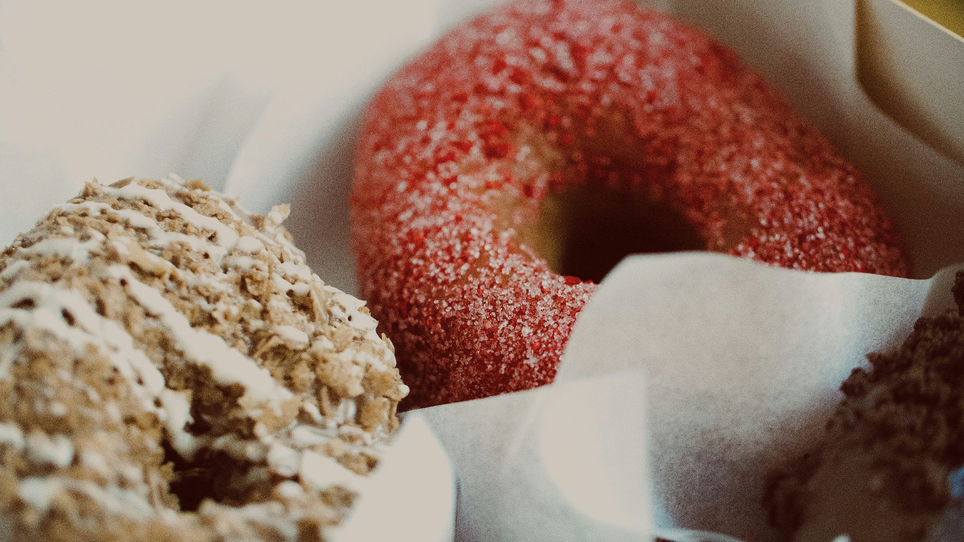 red and white doughnuts