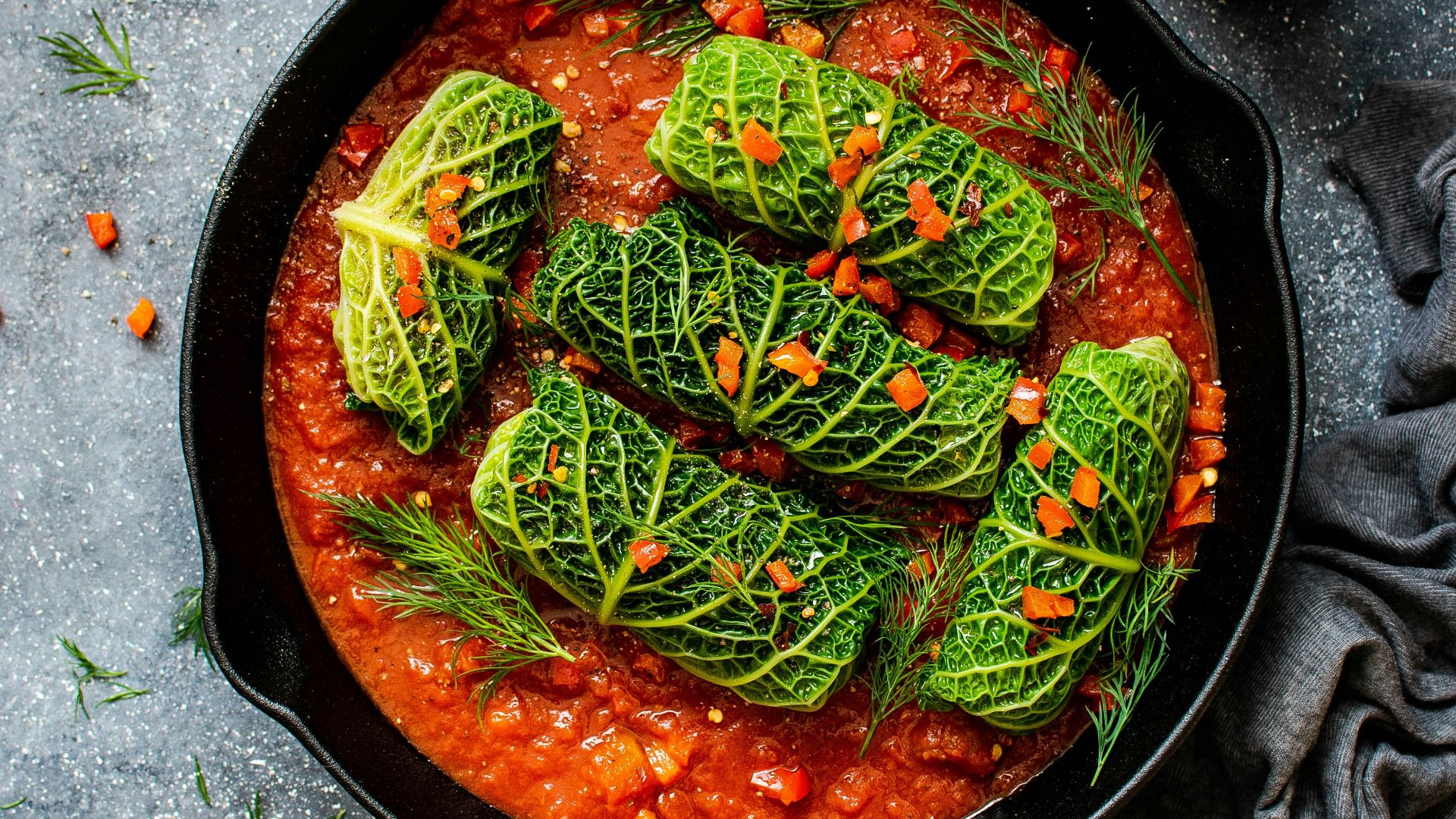 cooked food in frying pan