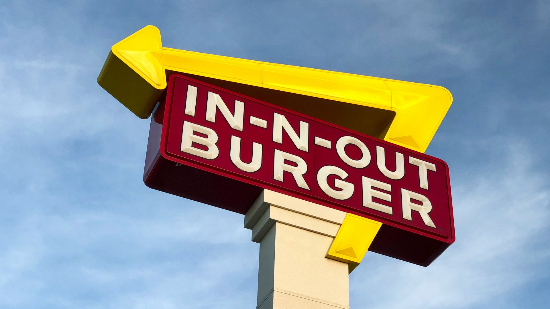 yellow and red In-N-Out Burger signage