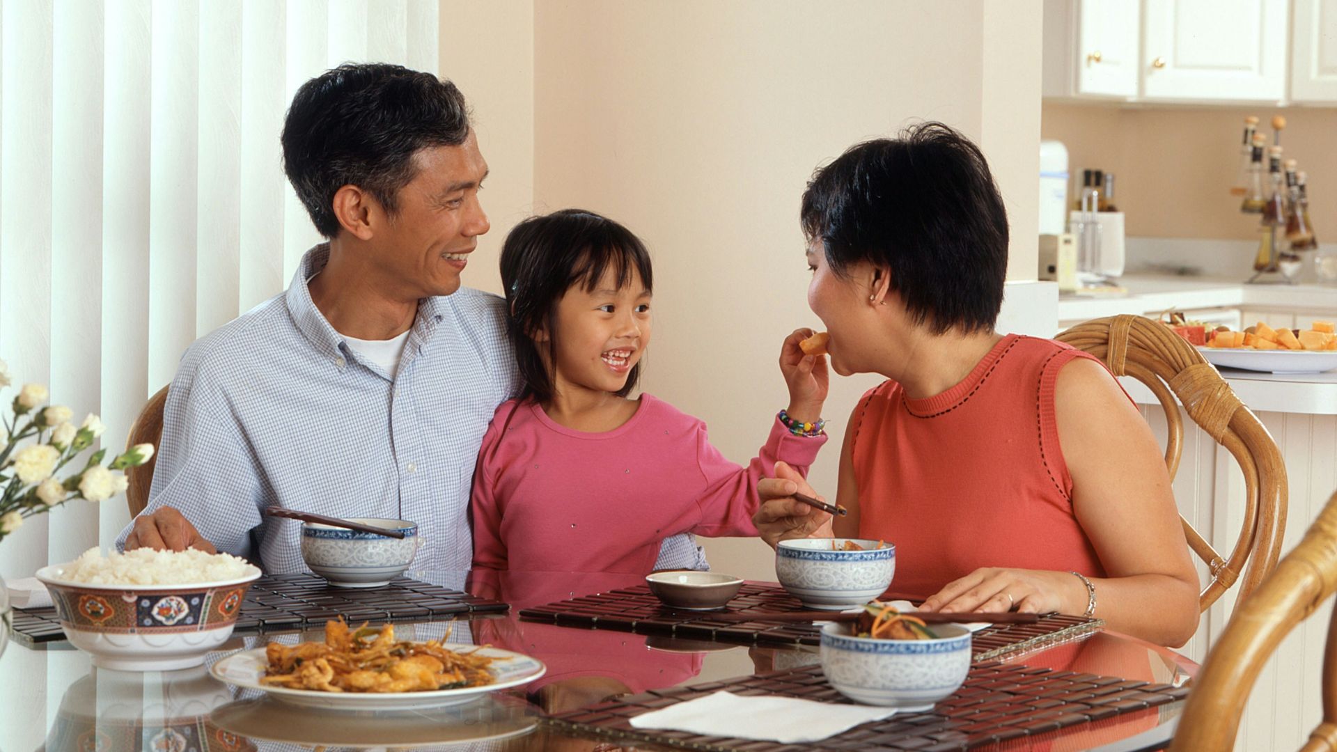 family eating at the table