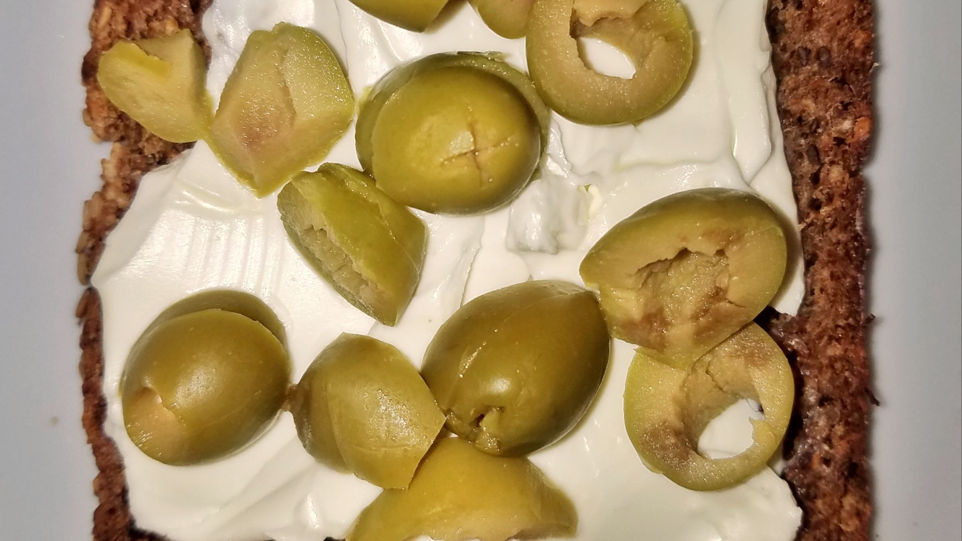 File:Cream cheese and olive sandwich on German three-grain bread - Massachusetts.jpg