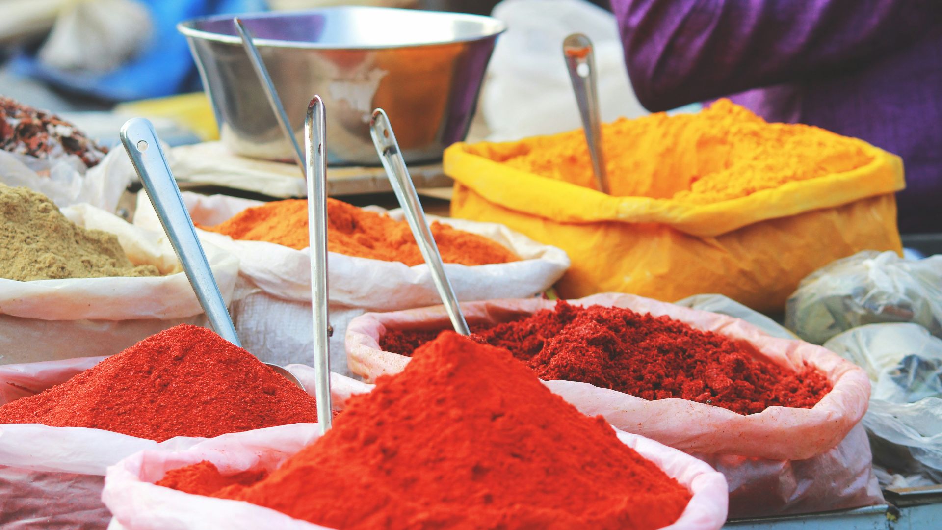 assorted-color powders