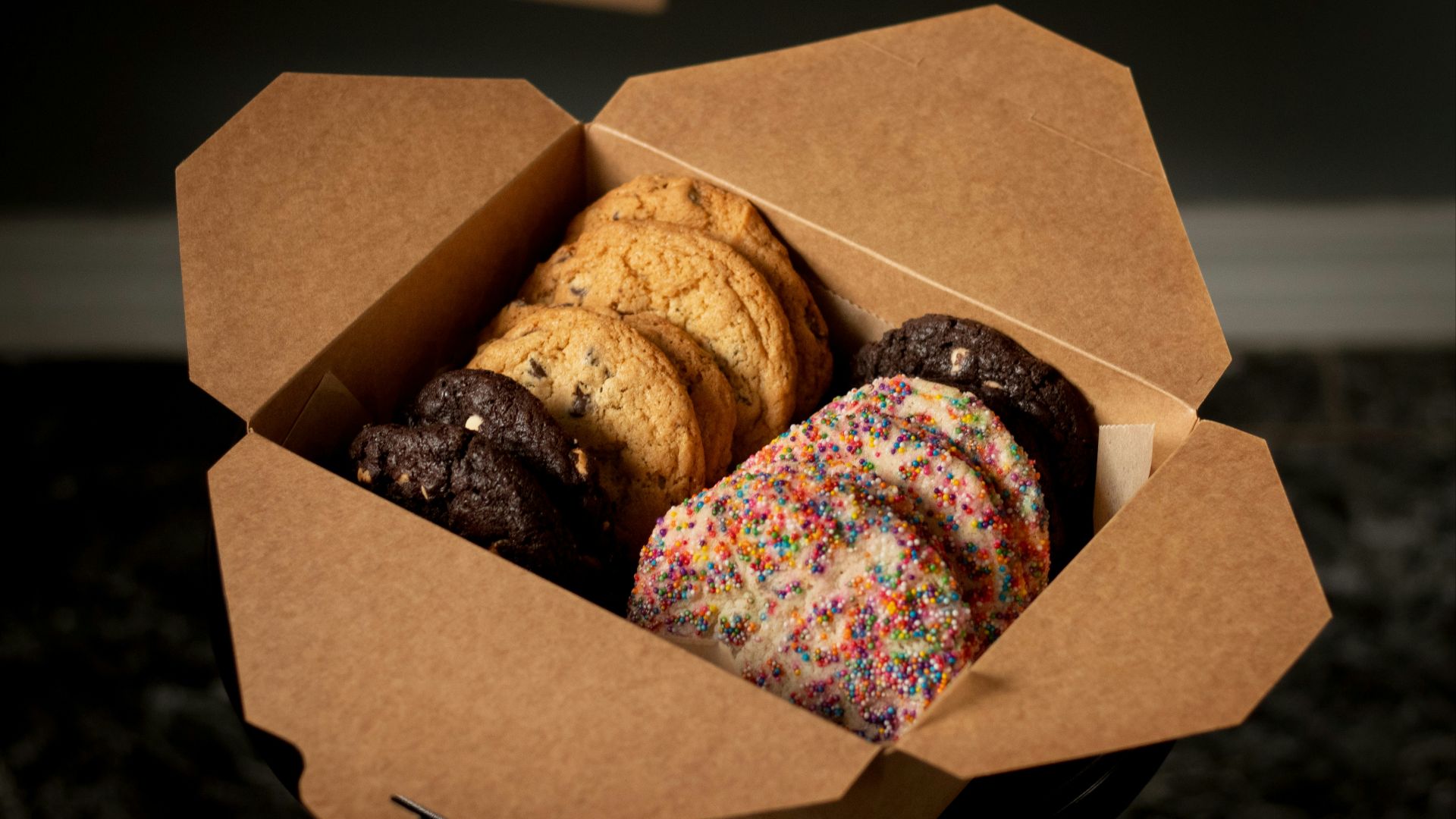 brown and purple bread in brown cardboard box