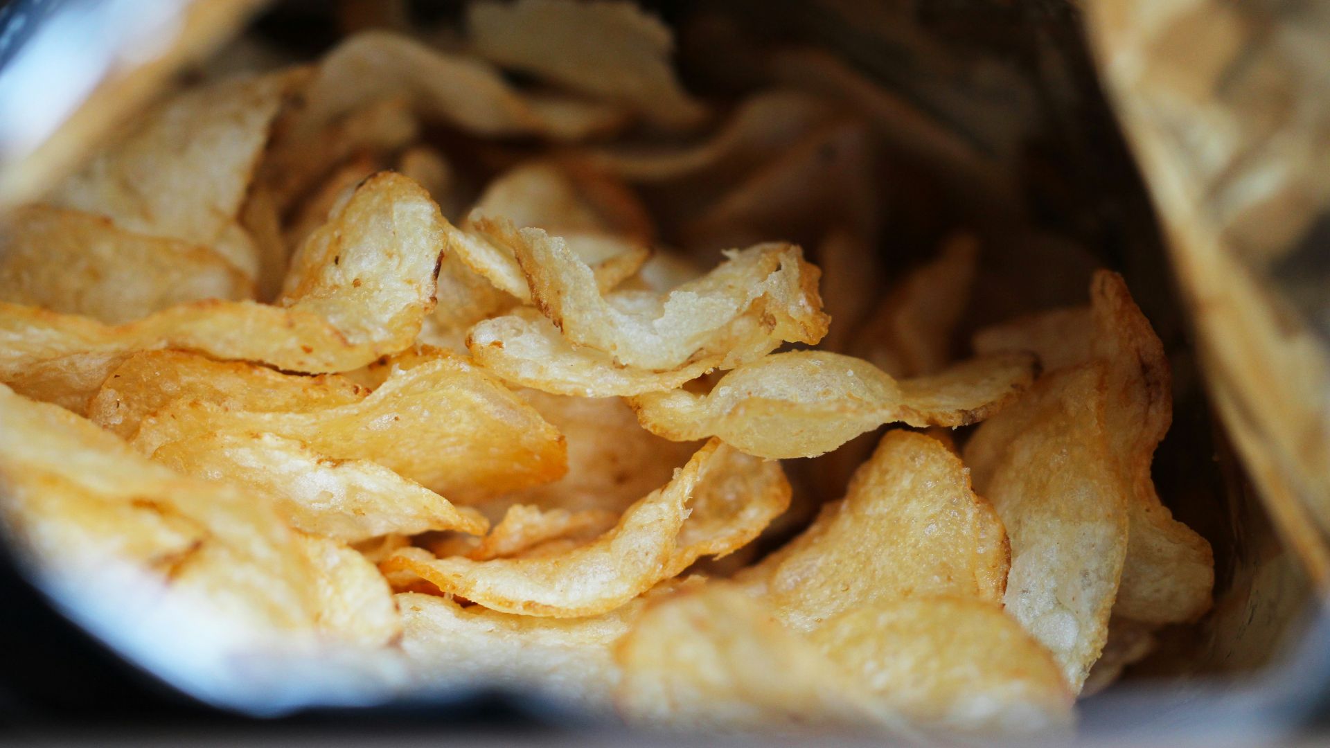 a close up of a bag of potato chips