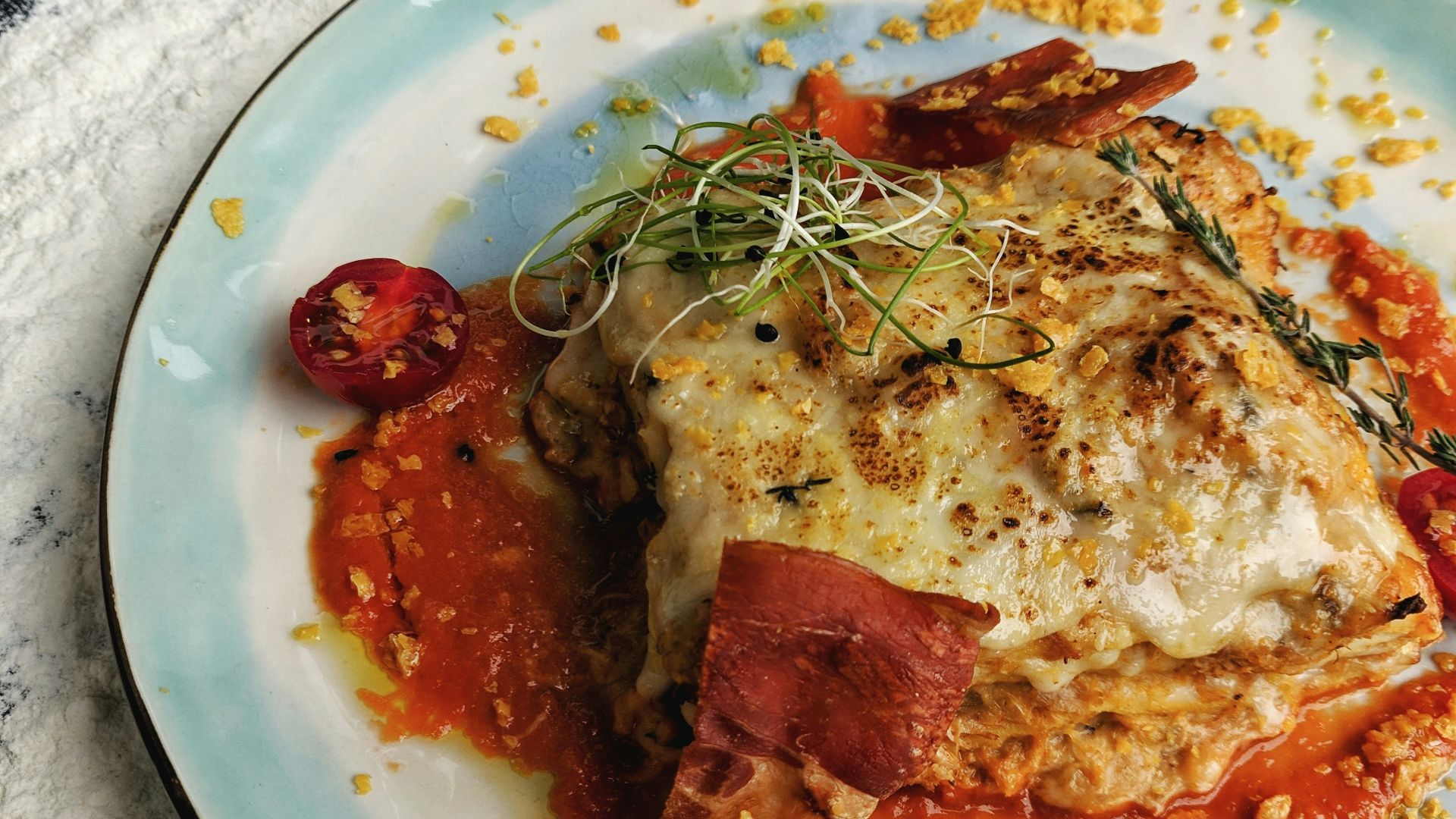 cooked food with sauce