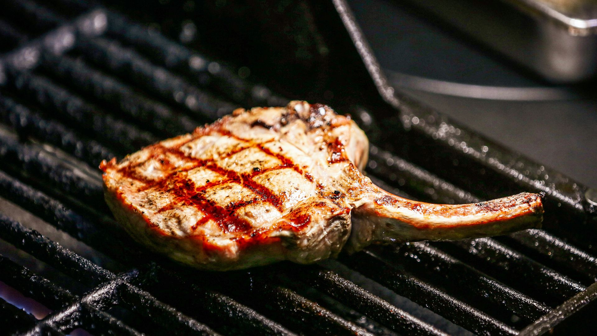 a cooked piece of meat on a grill