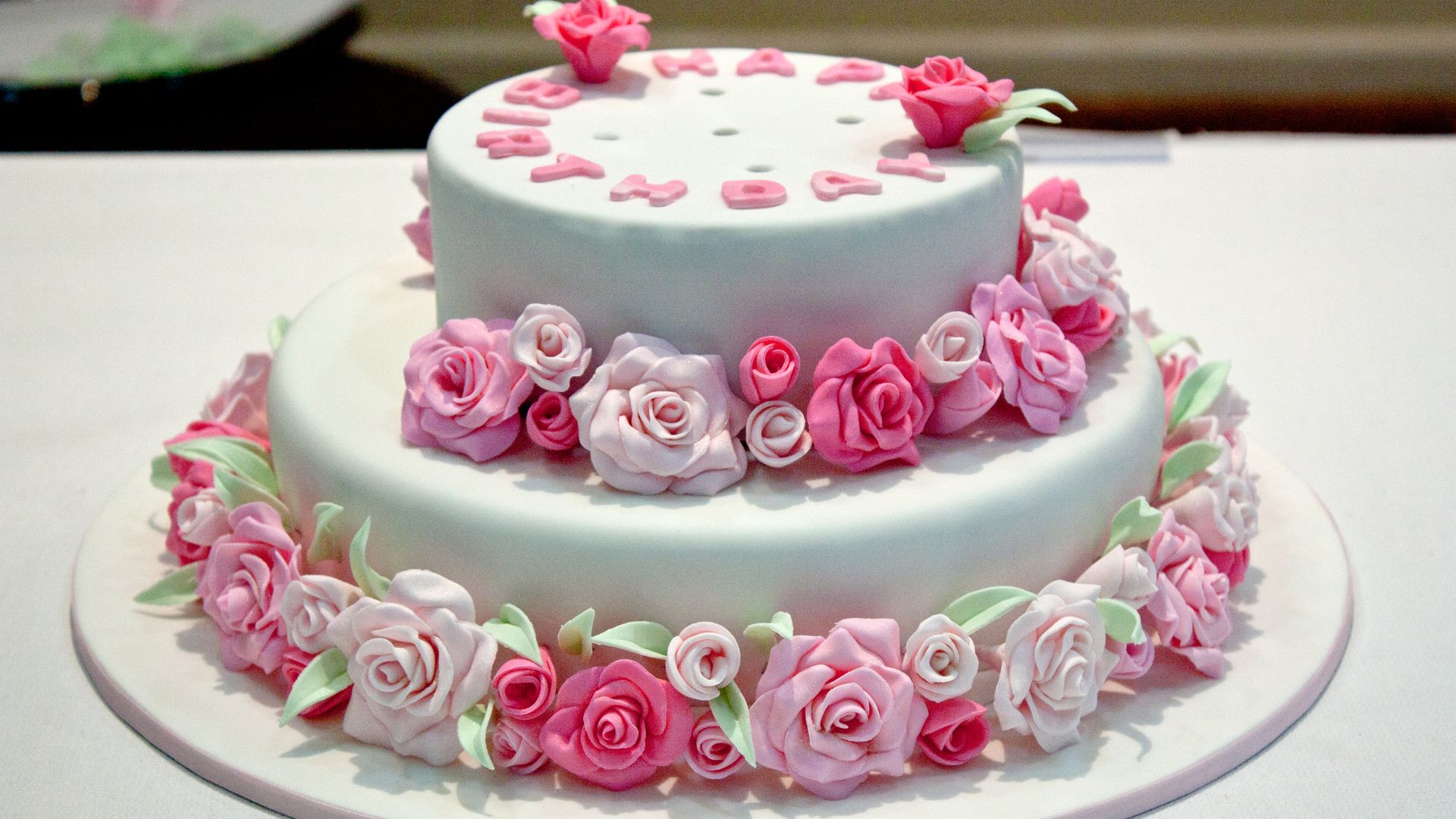 File:Pink rose birthday cake (5919553257).jpg
