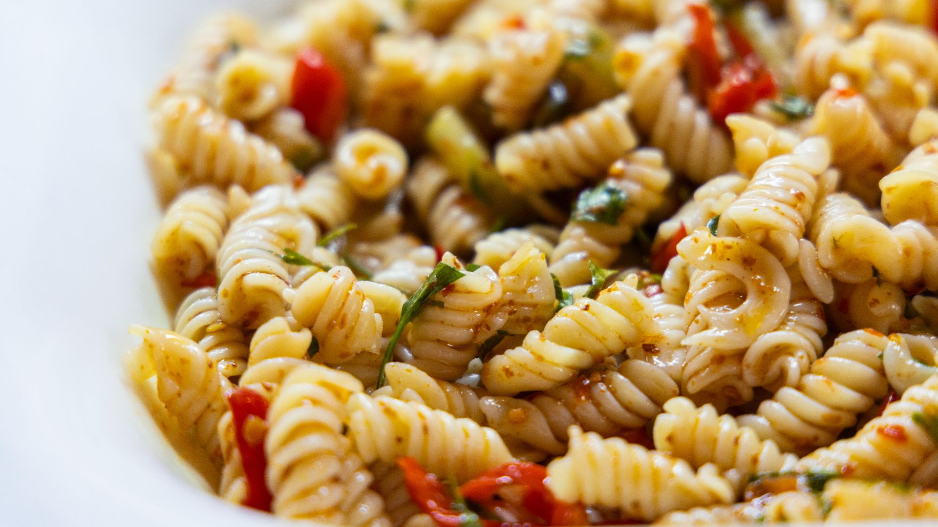 pasta dish on white ceramic bowl