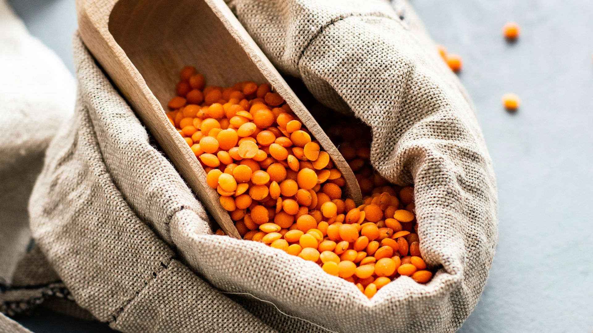 orange beans in sack