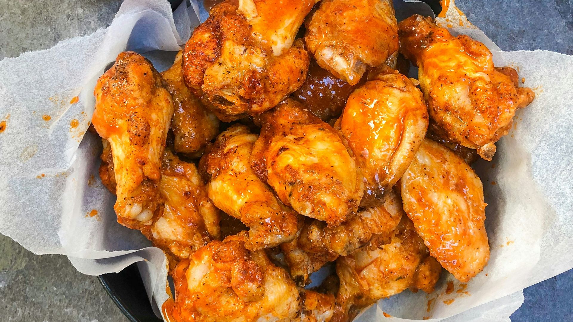 fried chicken on black plate
