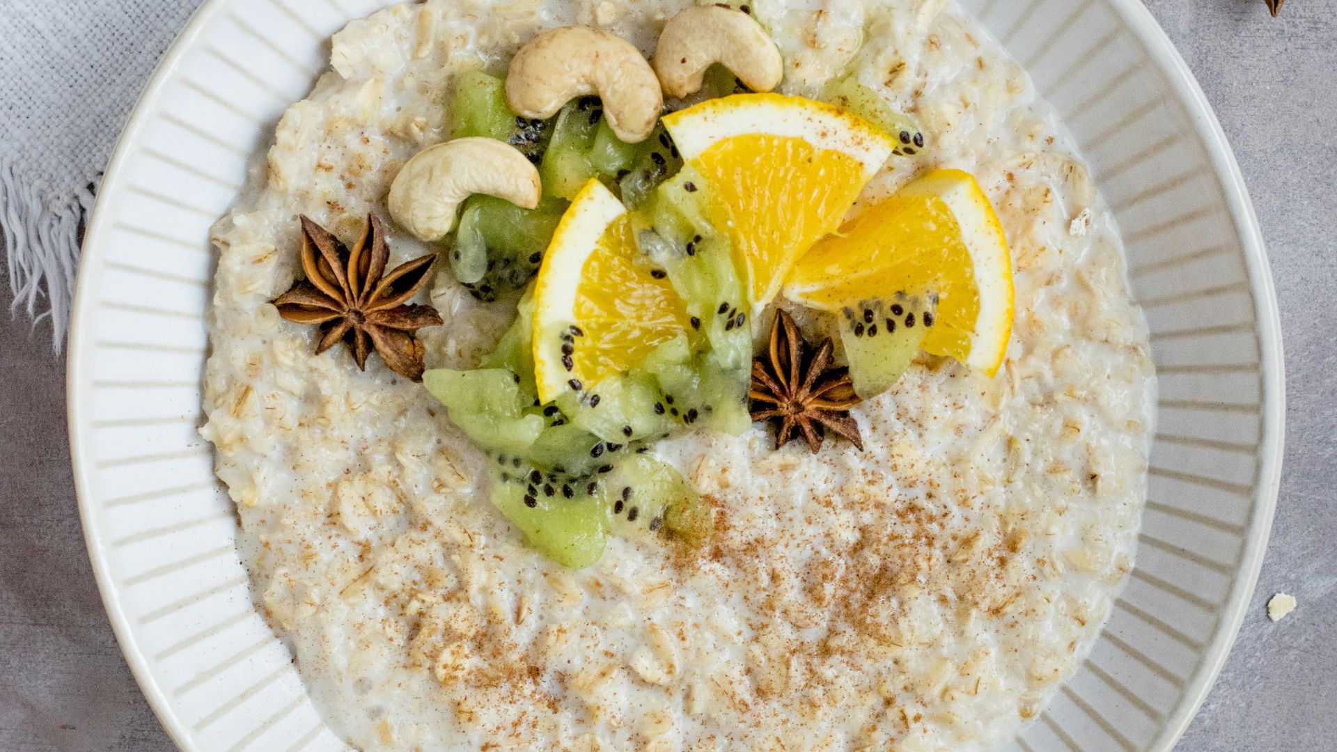 sliced fruit and kiwi on plate