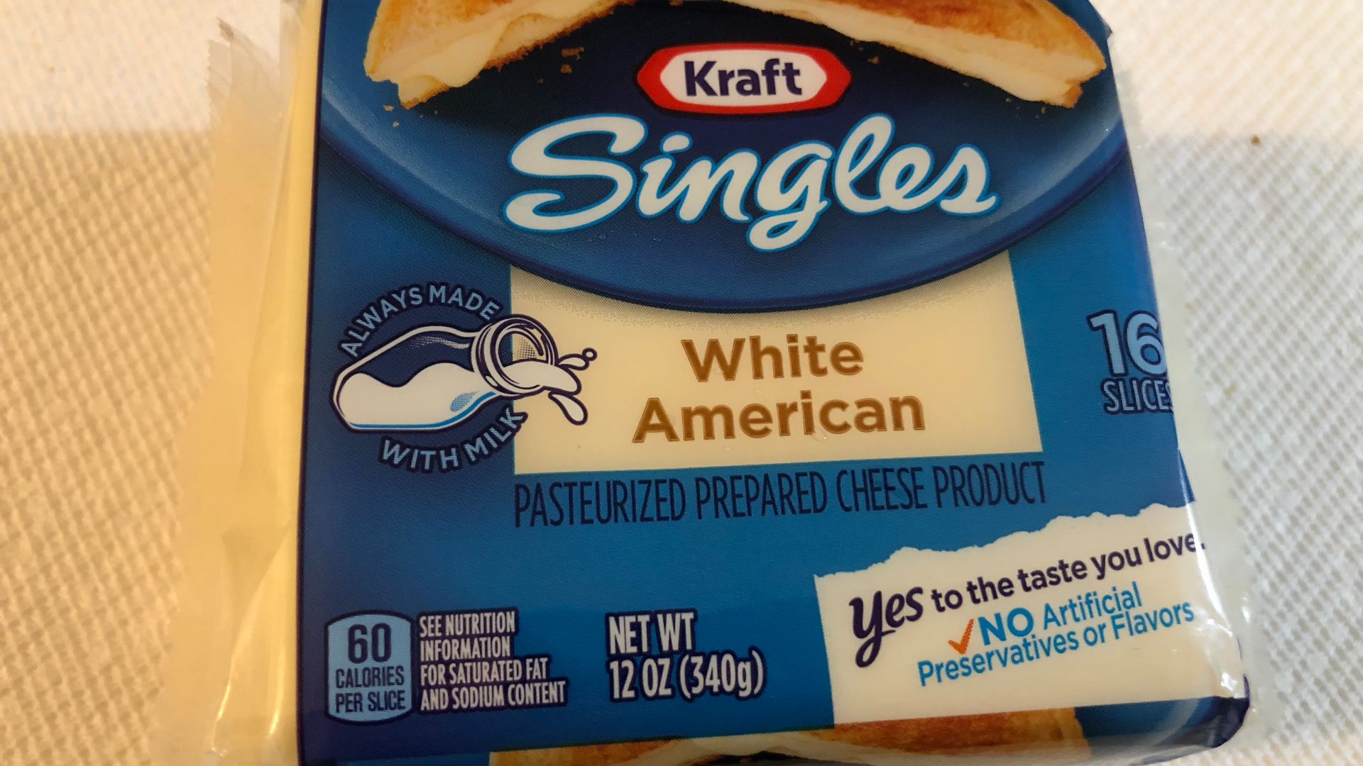 File:2019-02-06 21 06 13 A packet of Kraft Singles White American cheese still in its packaging in Dunn Loring, Fairfax County, Virginia.jpg