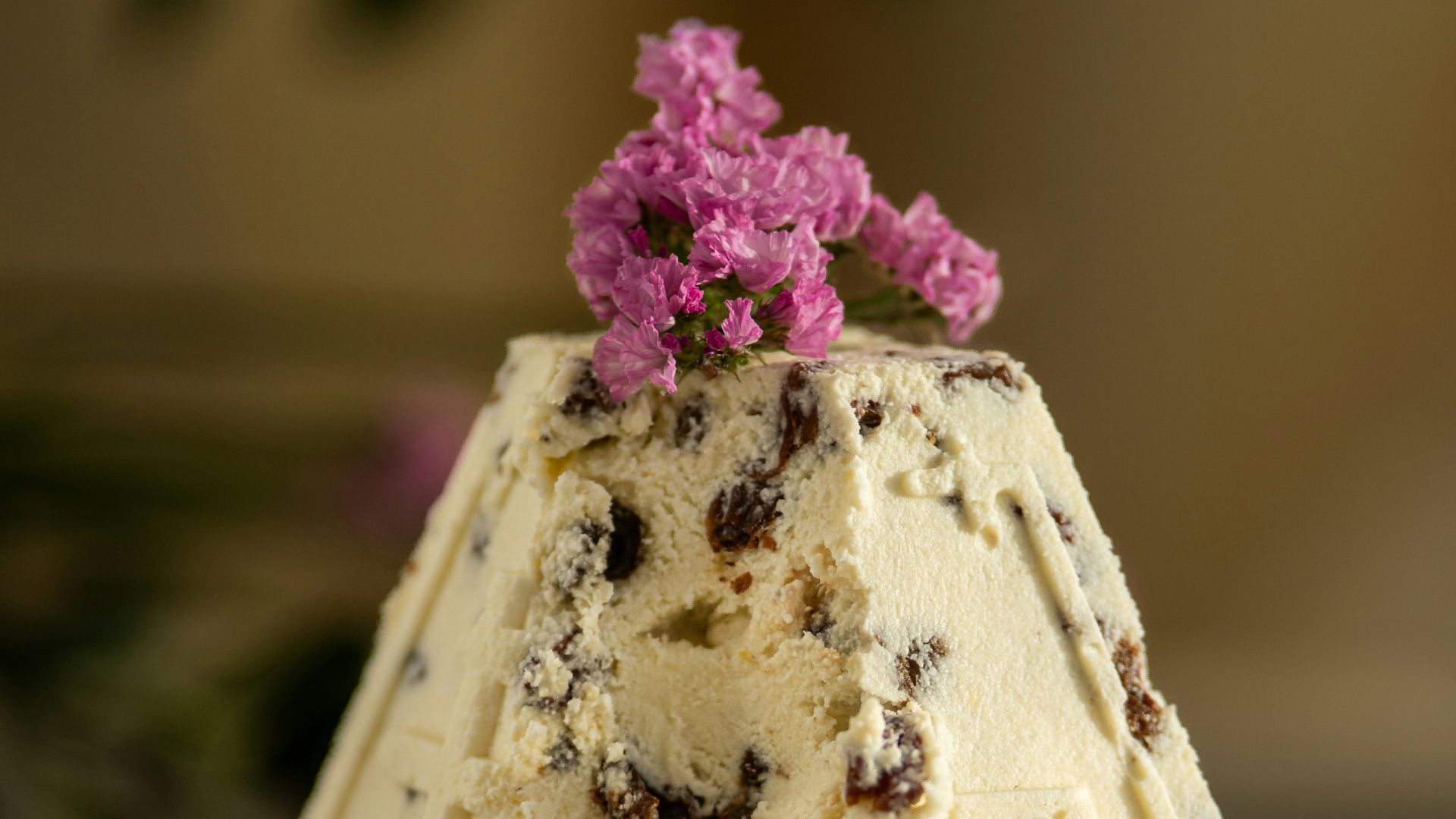 a piece of cake sitting on top of a wooden table