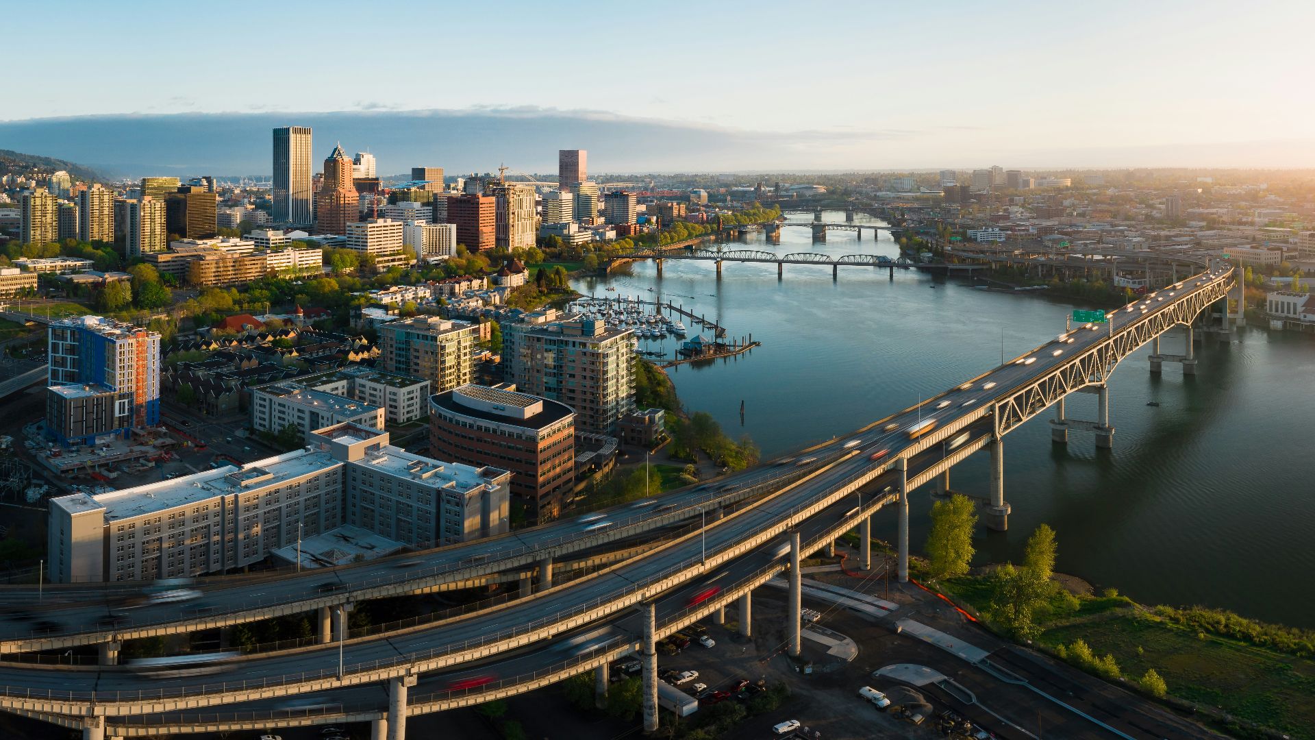 aerial photo of highway