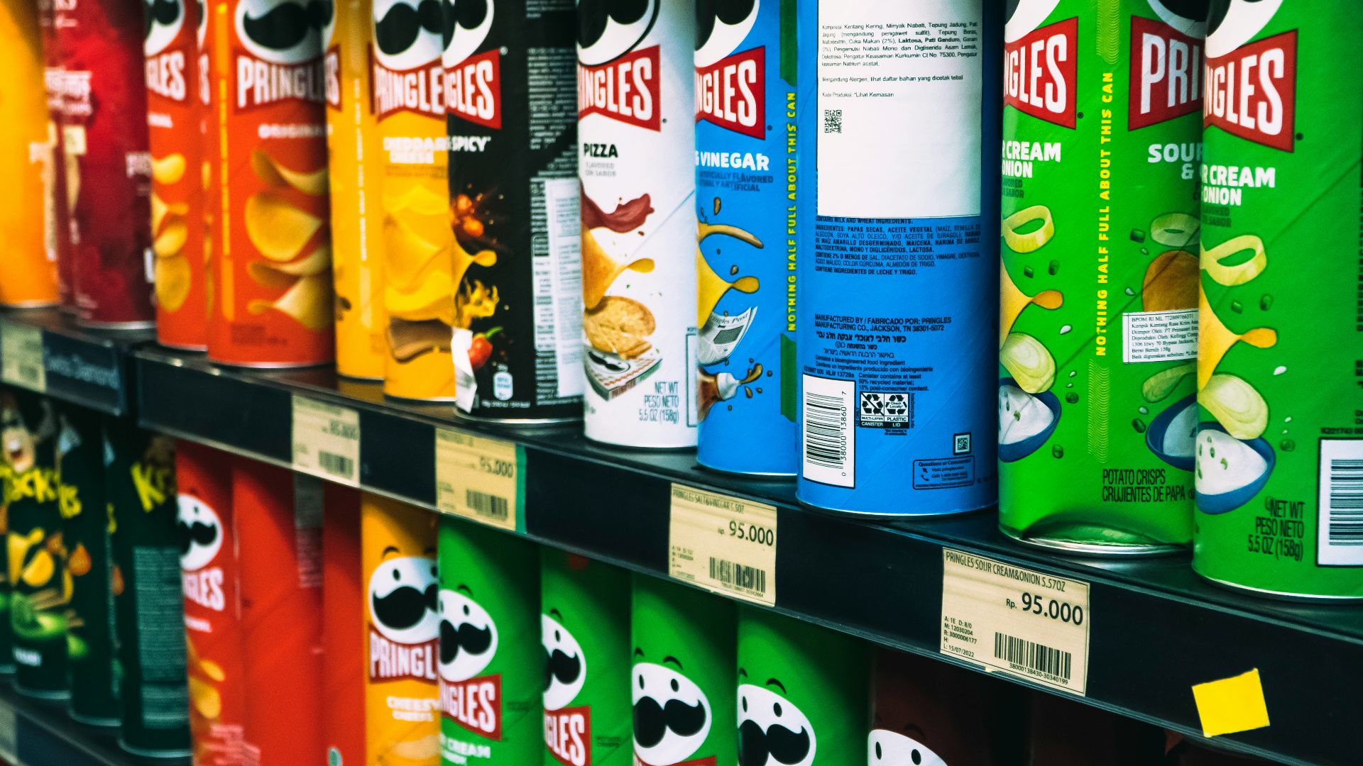 a display in a store filled with lots of drinks