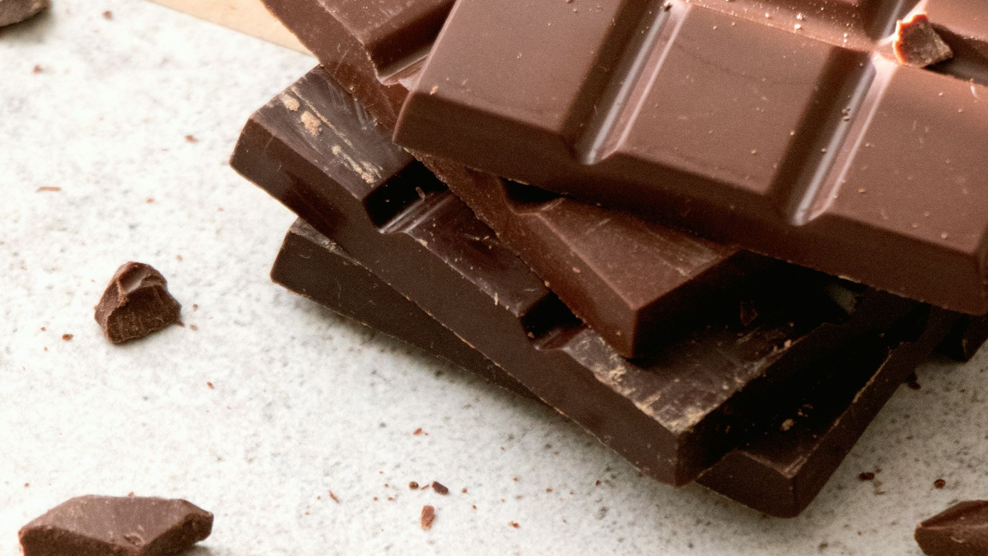 chocolate bars on white table