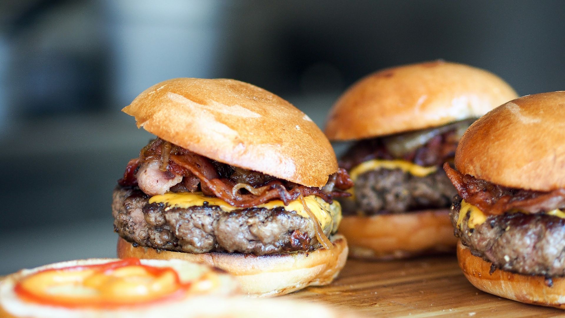 low-angle of burgers