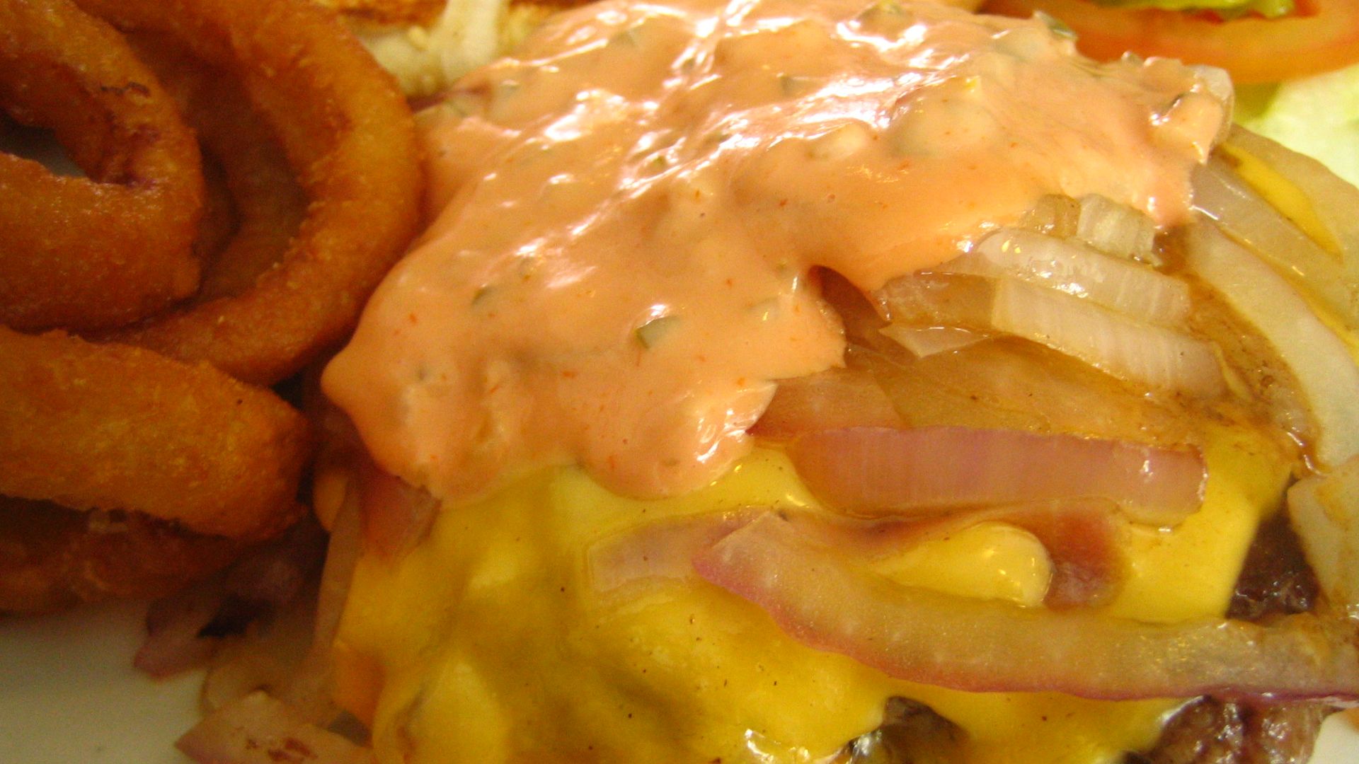 File:Hamburger topped with grilled onions, cheese and russian dressing.jpg