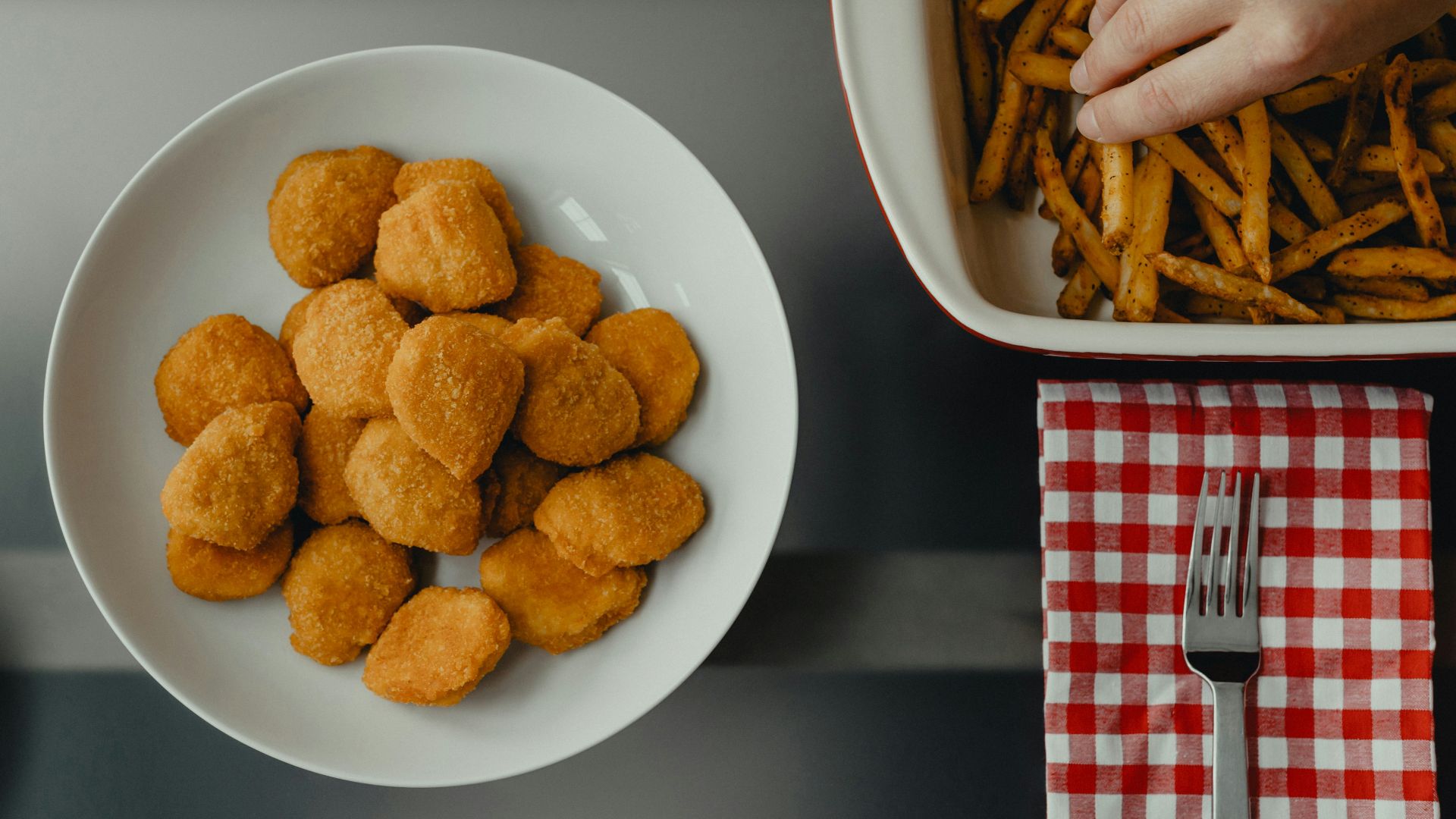 fried food on white ceramic plate