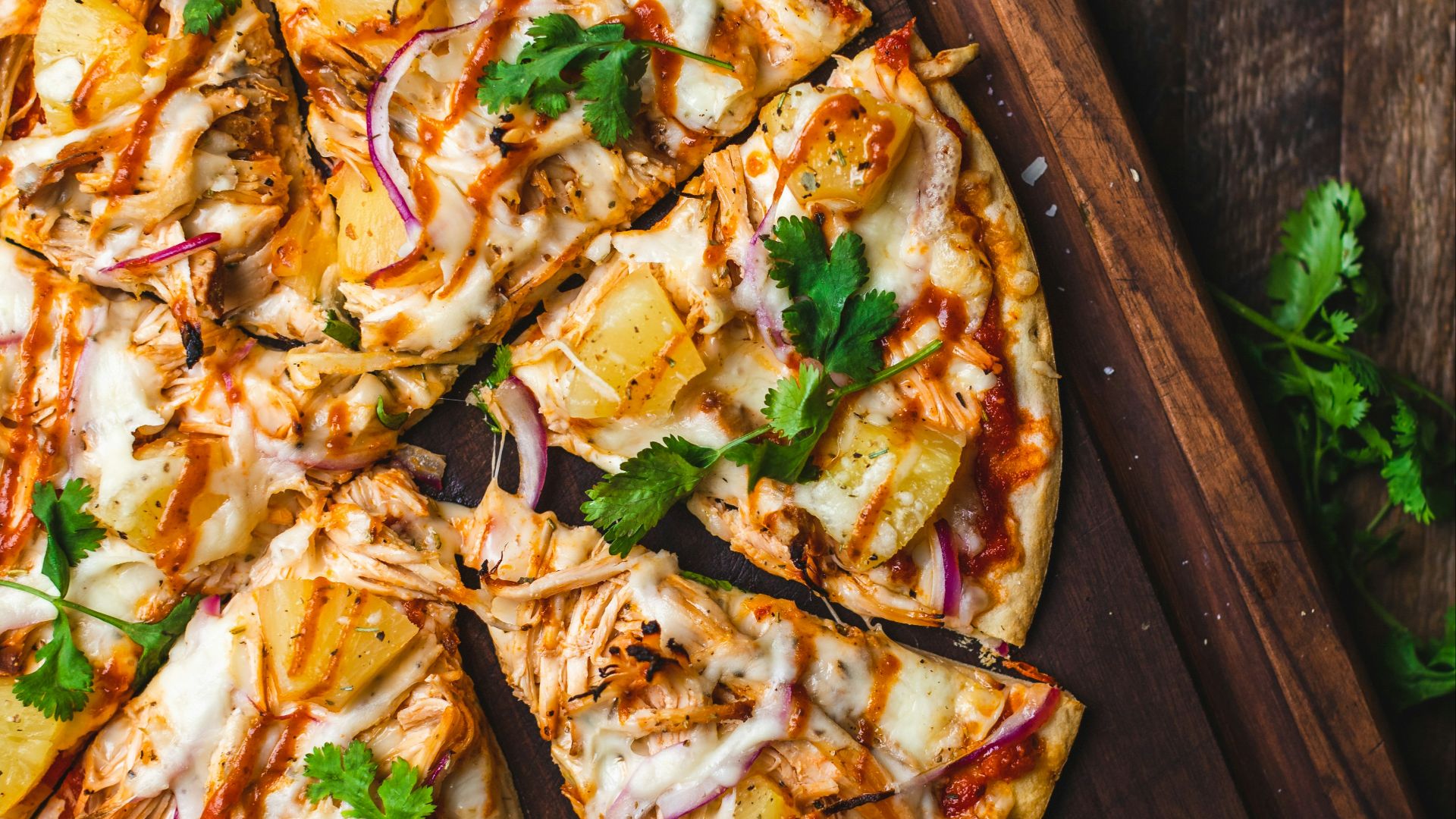 pizza on chopping board