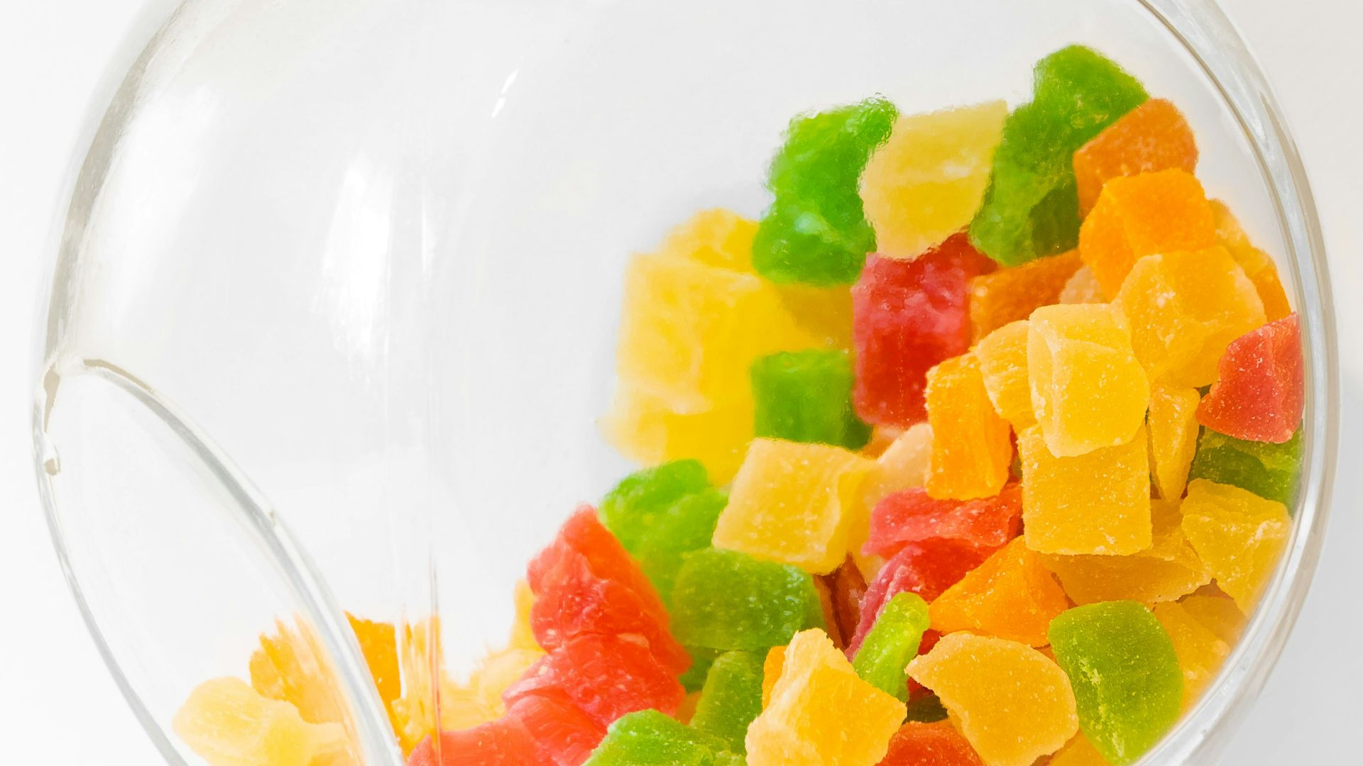 clear glass jar with gummy bears