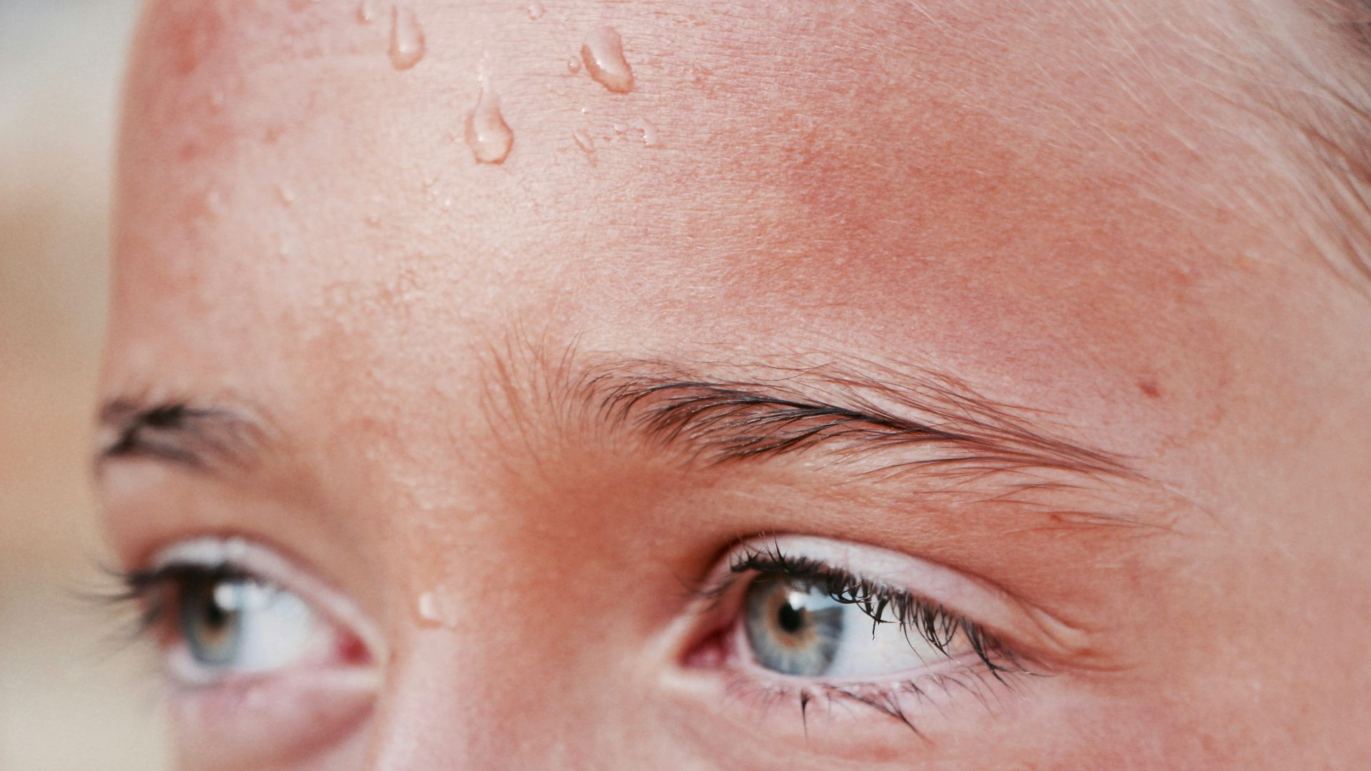 person's eyes looking on left side