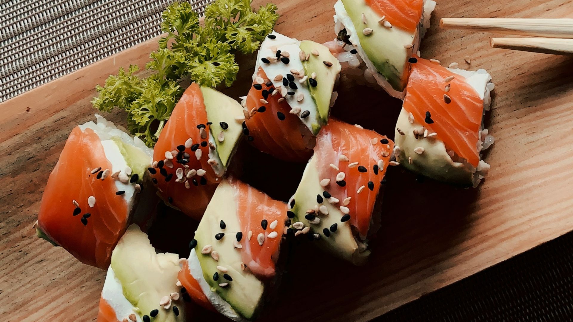 sushi on white ceramic plate