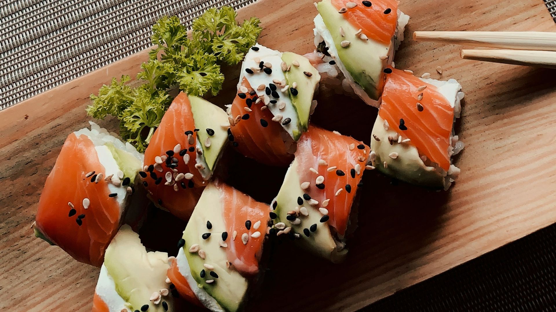 sushi on white ceramic plate