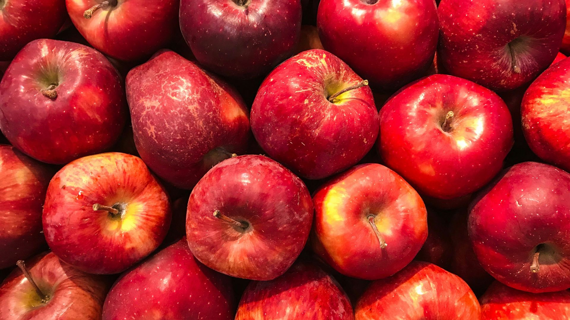 bunch of red apples