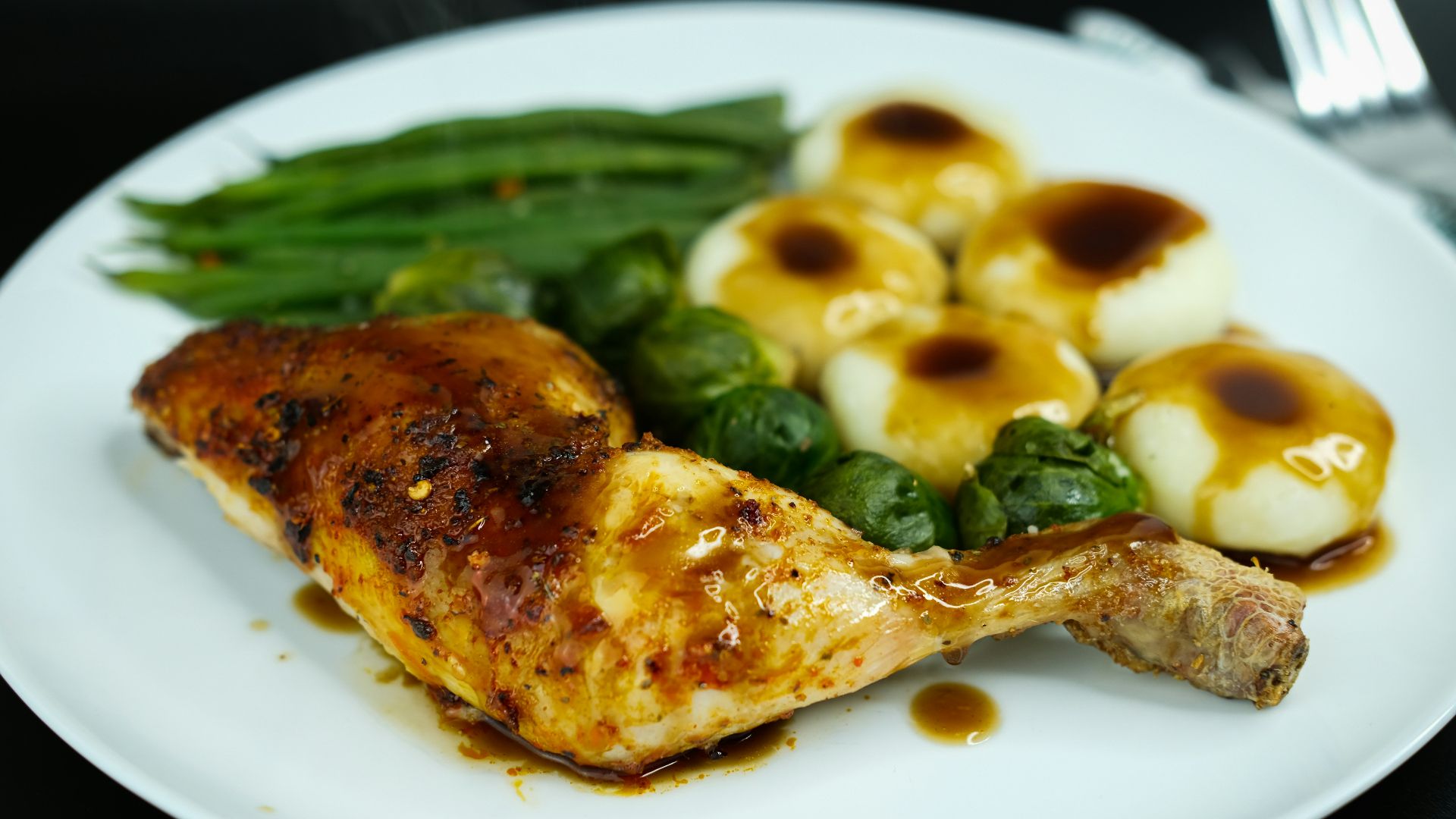 cooked food on white ceramic plate