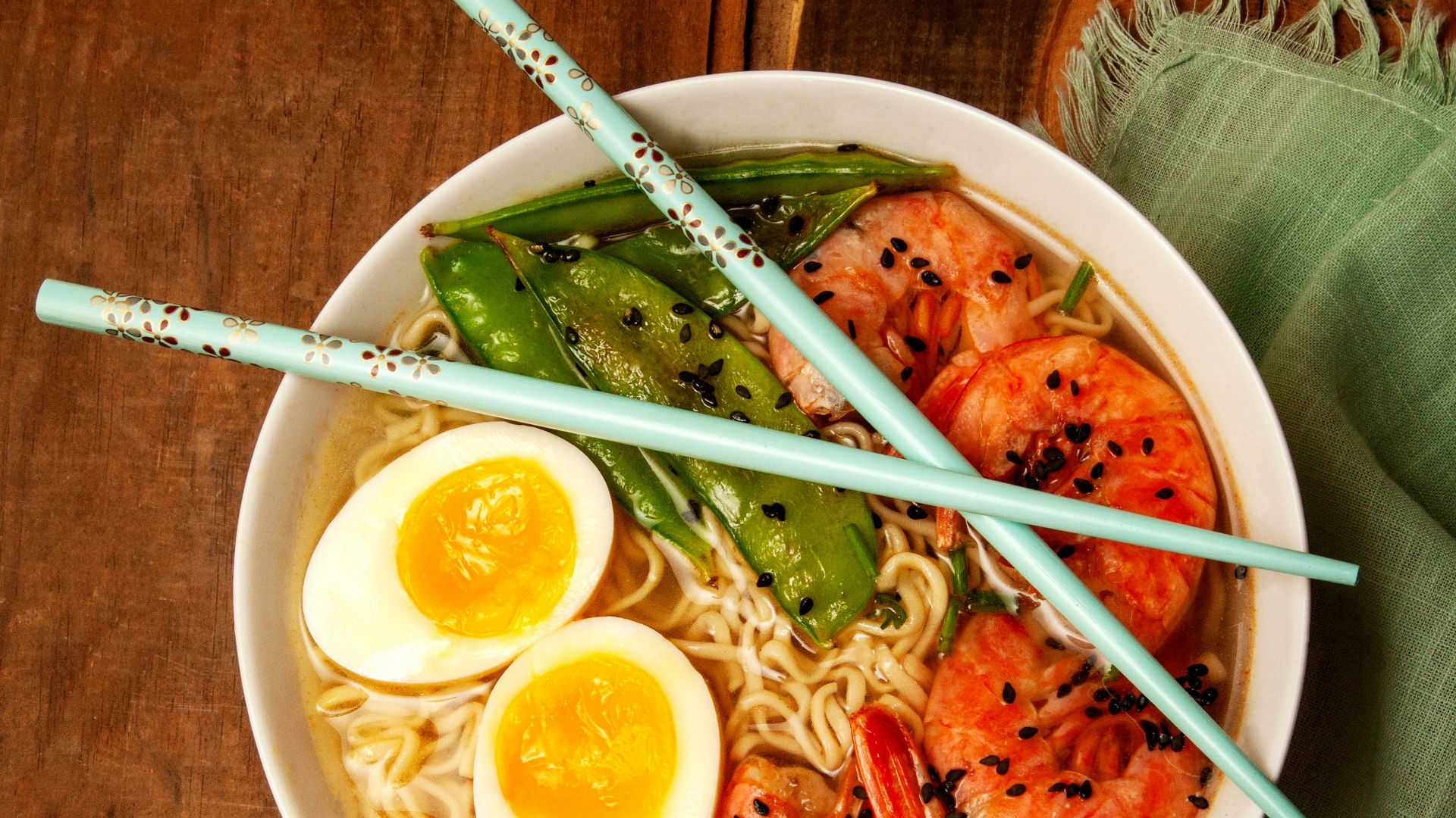 round white bowl with ramen and egg