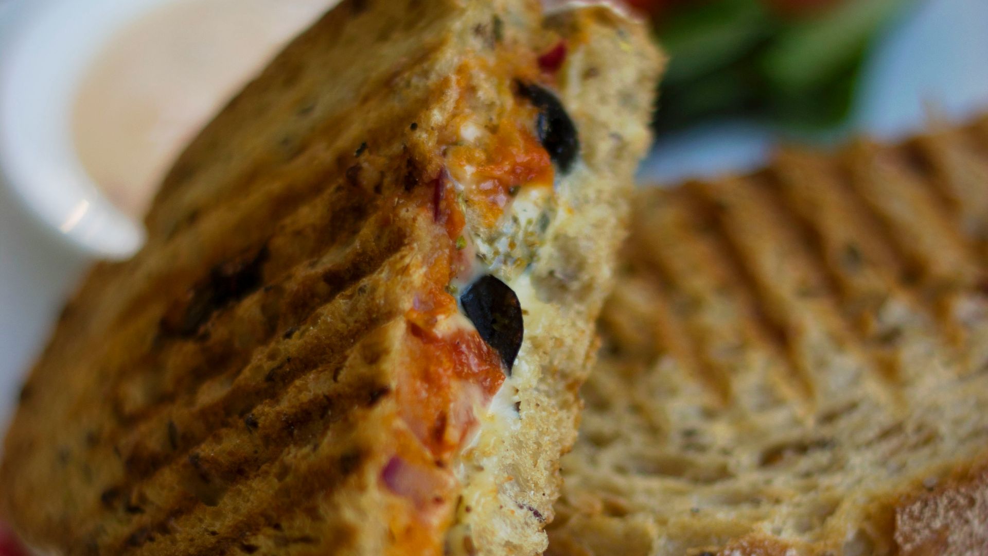 grilled breads on plate