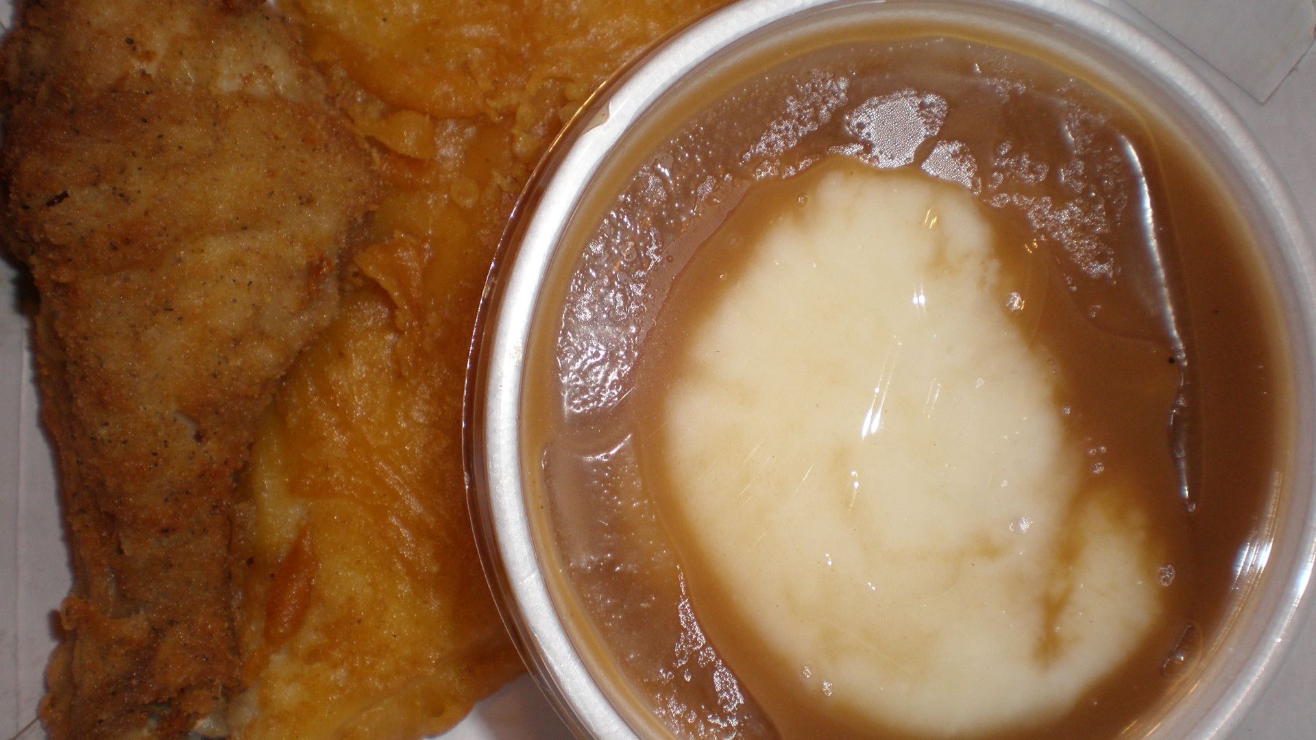 File:KFC Pick 3 Combo - chicken, fish plank, mashed potatoes & gravy.JPG