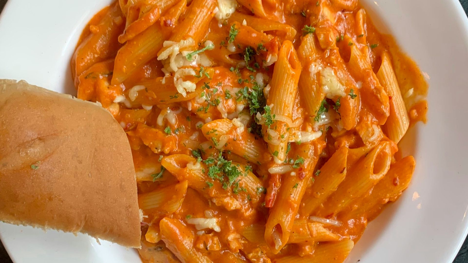 pasta dish on white ceramic plate