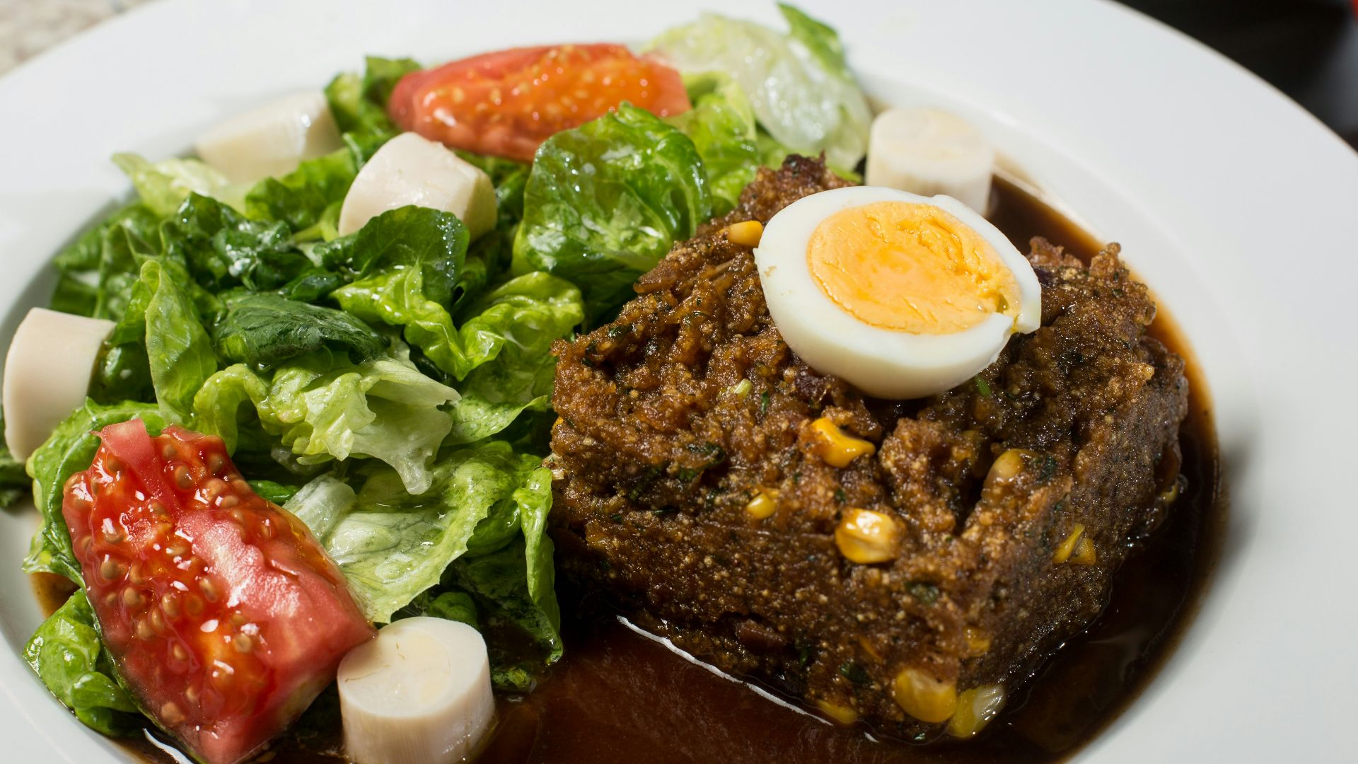 cooked food on white ceramic plate