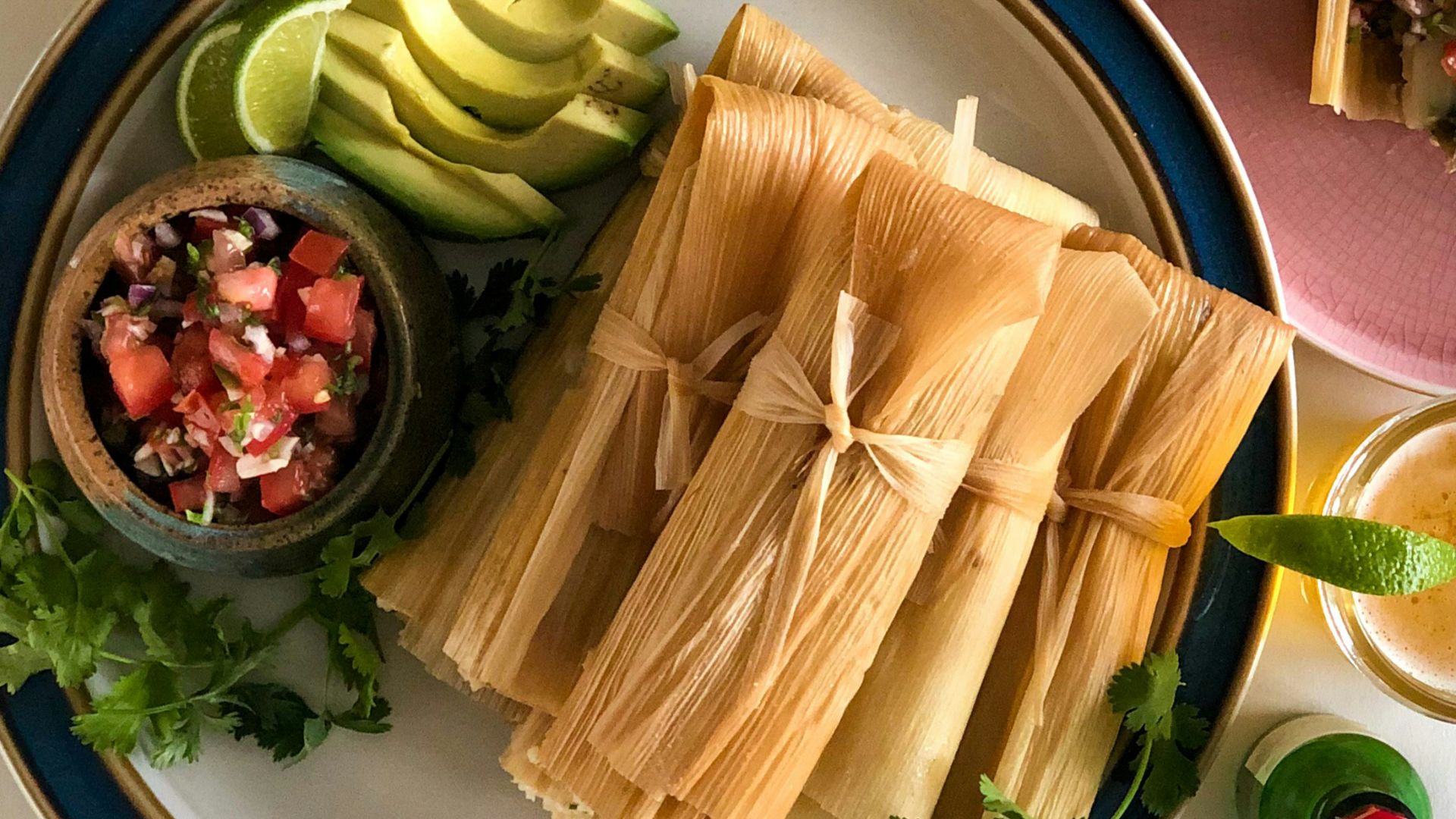 white and green ceramic plate
