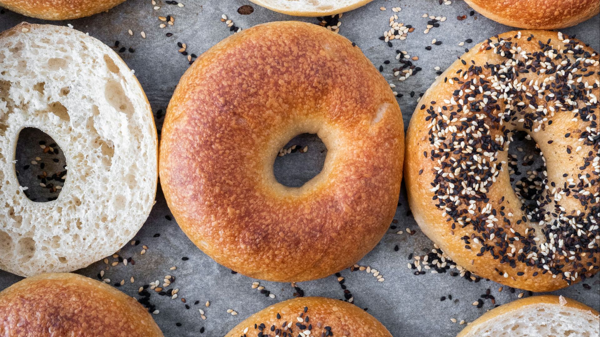 brown donuts on gray tray