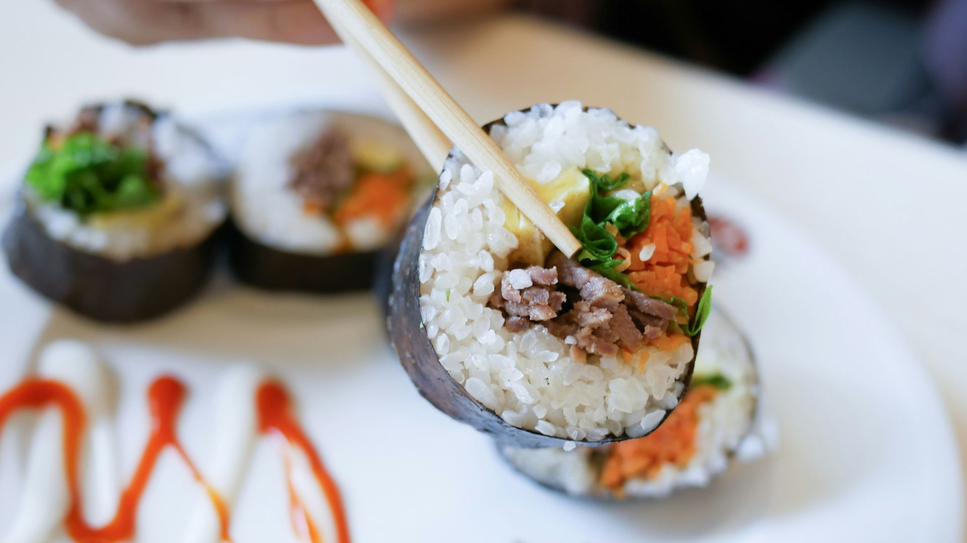 sushi on white ceramic plate