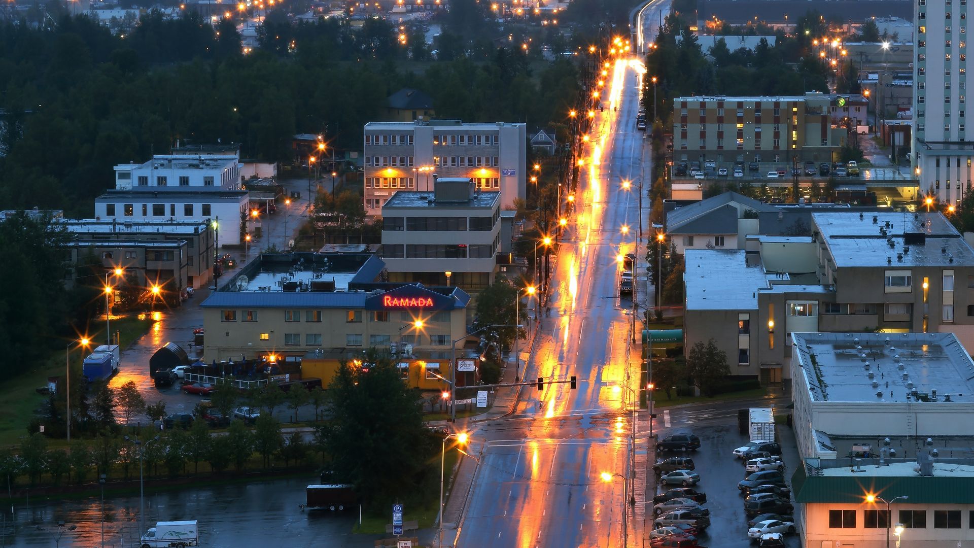 cars on road during night time