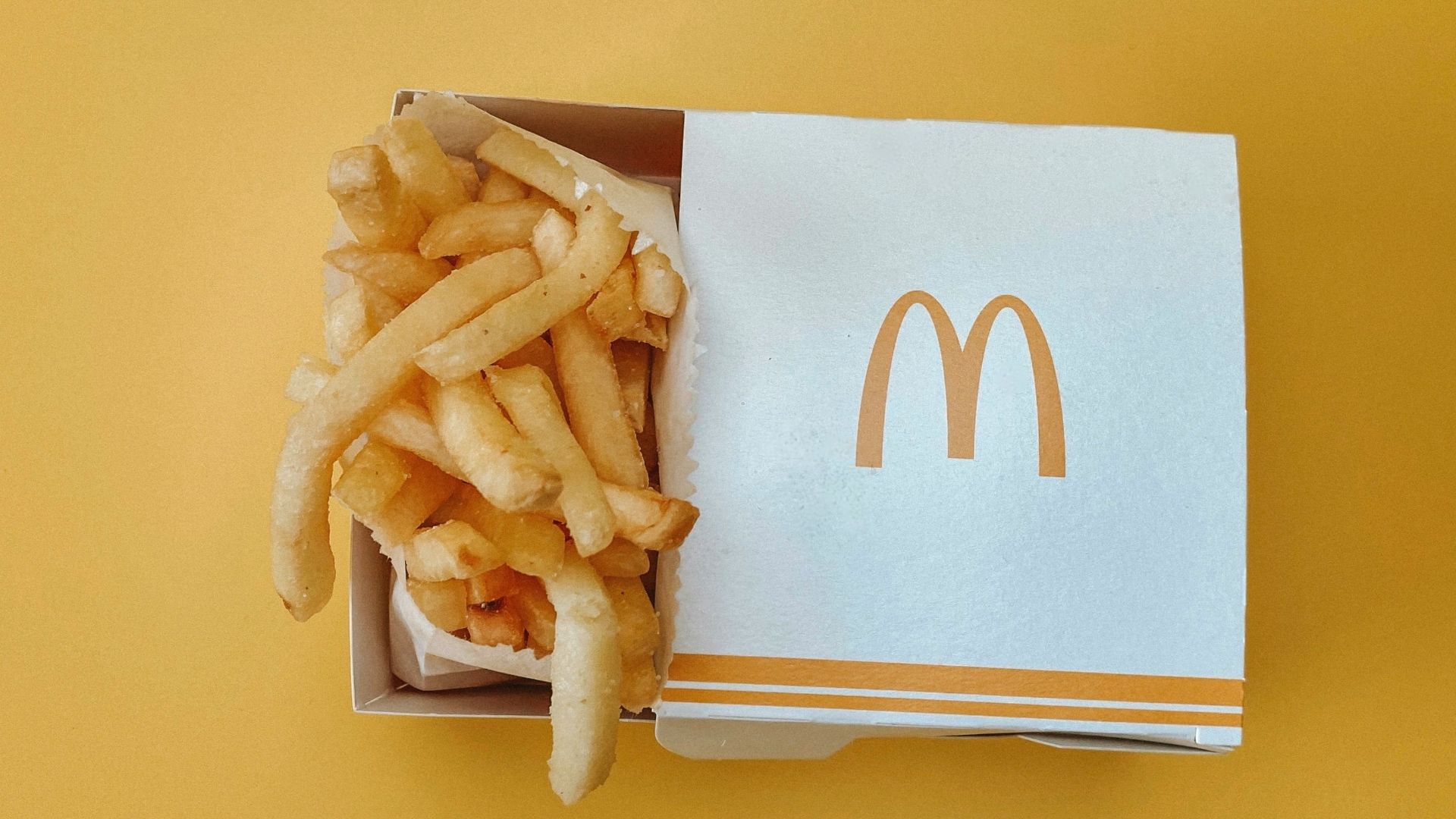 a box of french fries with a mcdonald's logo on it
