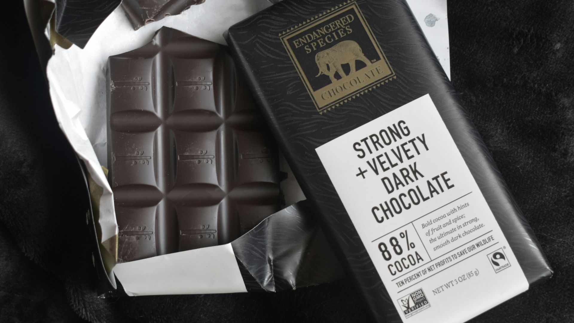 white and brown labeled chocolate bar